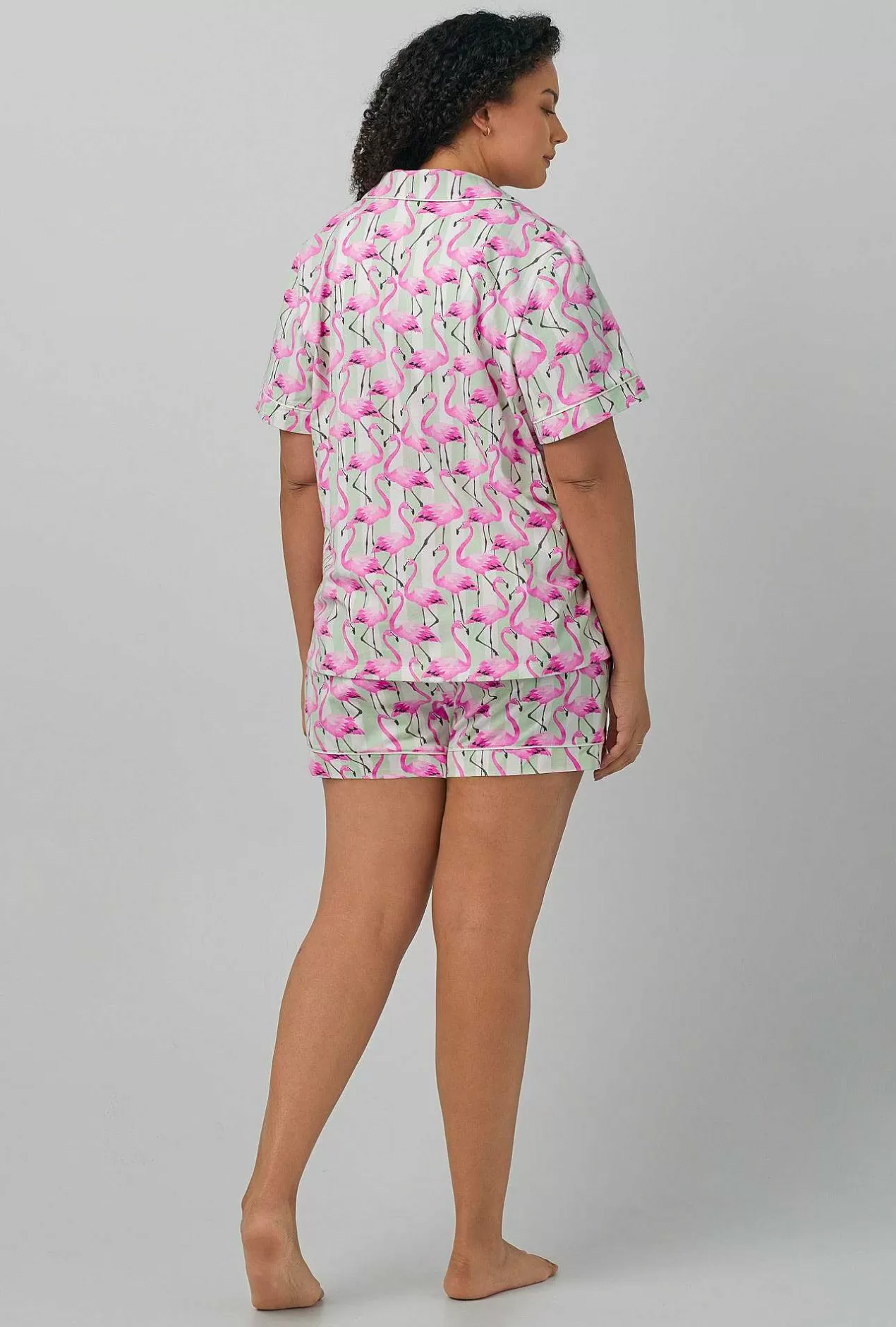 Shorty Sets*Bedhead Pajamas Flamingo Bay Short Sleeve Classic Shorty Stretch Jersey Pj Set