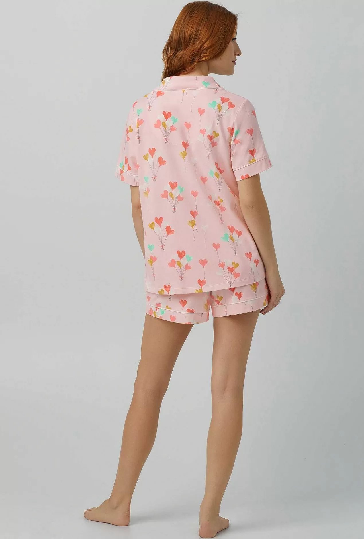 Shorty Sets*Bedhead Pajamas Floating Hearts Short Sleeve Classic Shorty Stretch Jersey Pj Set
