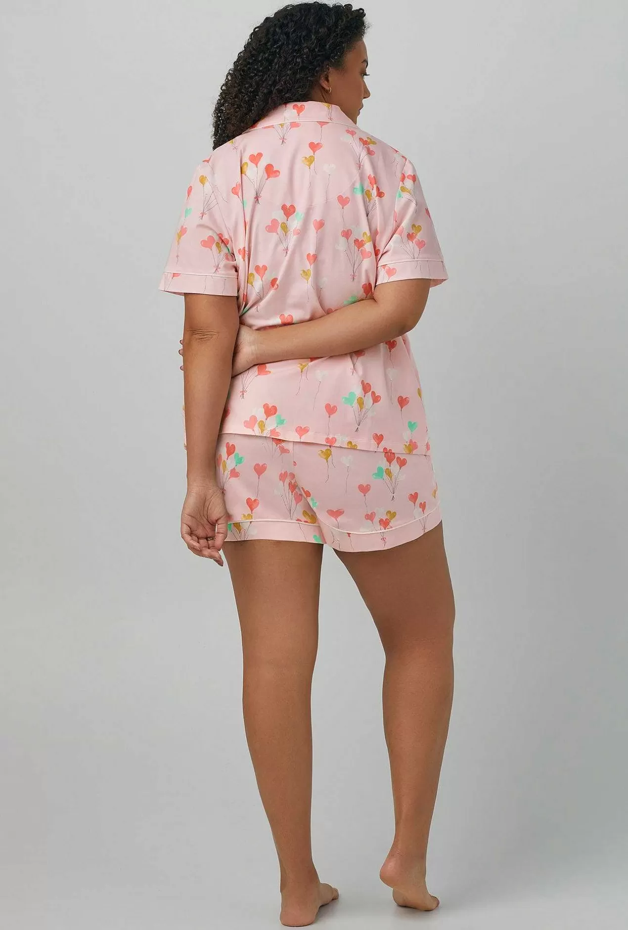 Bridal Shop*Bedhead Pajamas Floating Hearts Short Sleeve Classic Shorty Stretch Jersey Pj Set