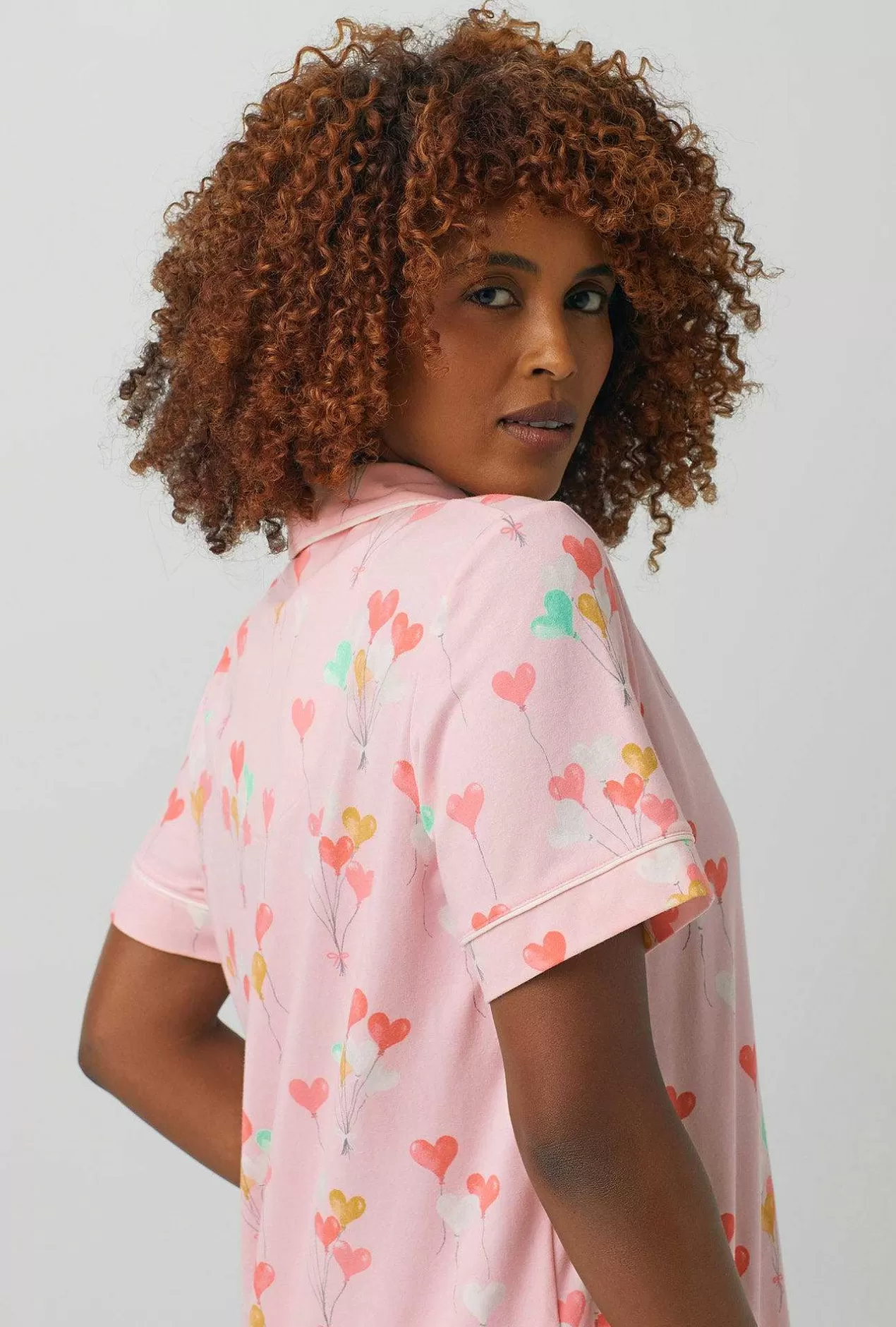 Cropped Sets*Bedhead Pajamas Floating Hearts Short Sleeve Classic Stretch Jersey Cropped Pj Set