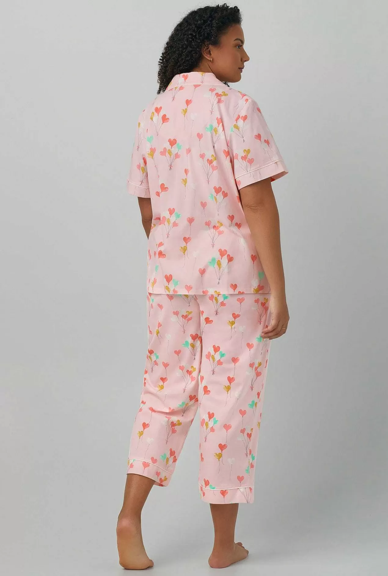 Cropped Sets*Bedhead Pajamas Floating Hearts Short Sleeve Classic Stretch Jersey Cropped Pj Set