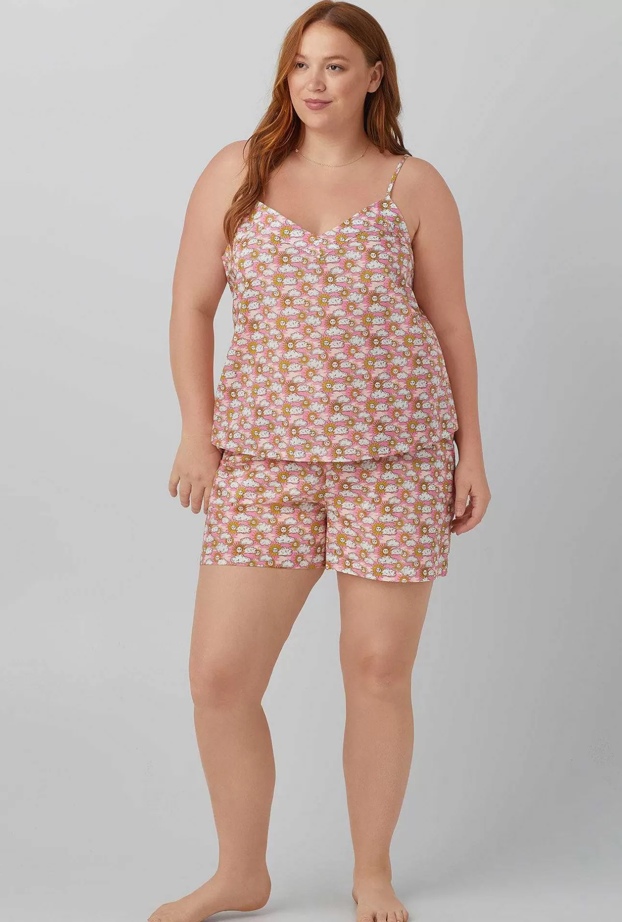 Extended Sizes*Bedhead Pajamas Follow The Sun Cami Woven Cotton Tana Lawn® Shorty Pj Set Made With Liberty