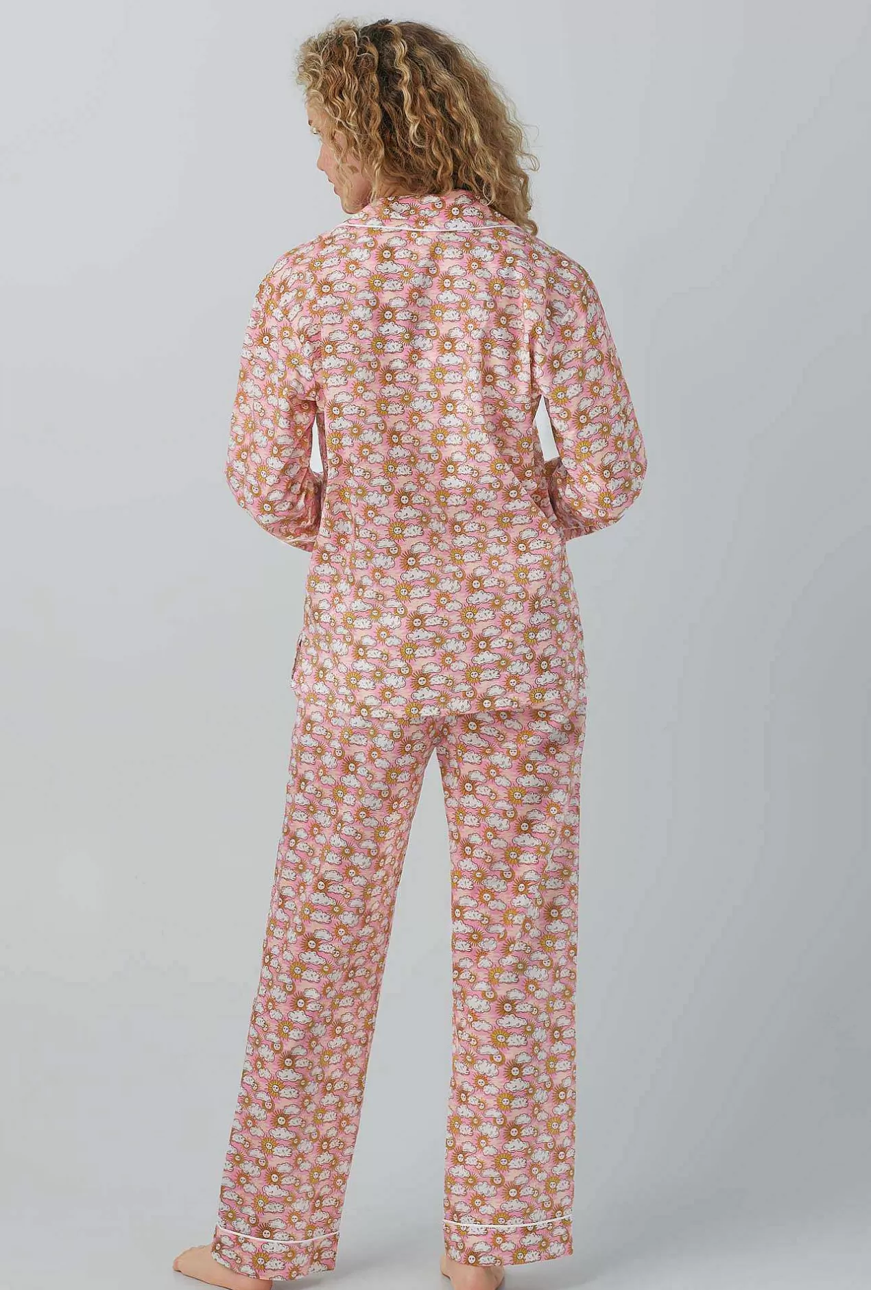 Extended Sizes*Bedhead Pajamas Follow The Sun Long Sleeve Classic Woven Cotton Tana Lawn® Pj Set Made With Liberty Fabrics
