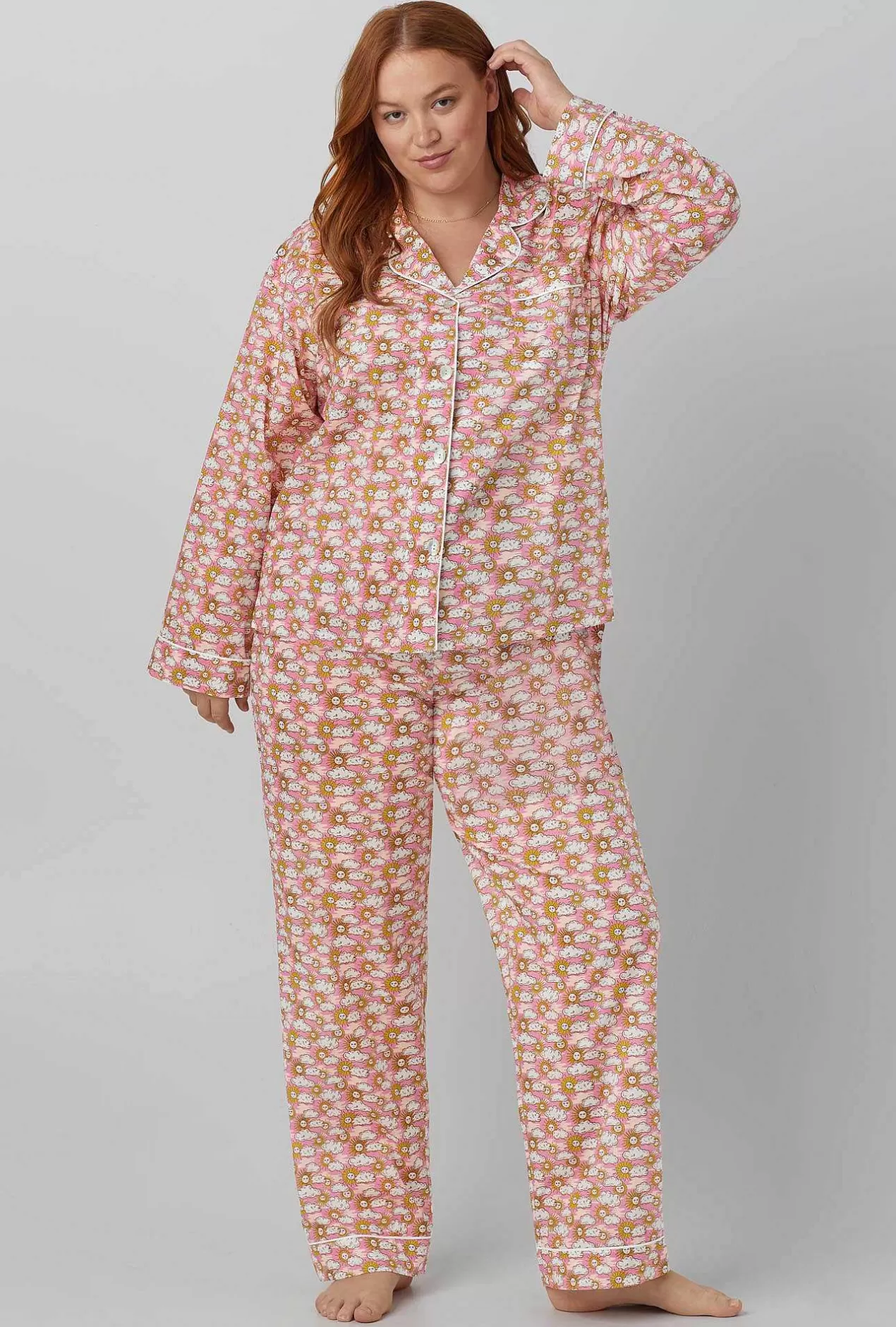 Extended Sizes*Bedhead Pajamas Follow The Sun Long Sleeve Classic Woven Cotton Tana Lawn® Pj Set Made With Liberty Fabrics