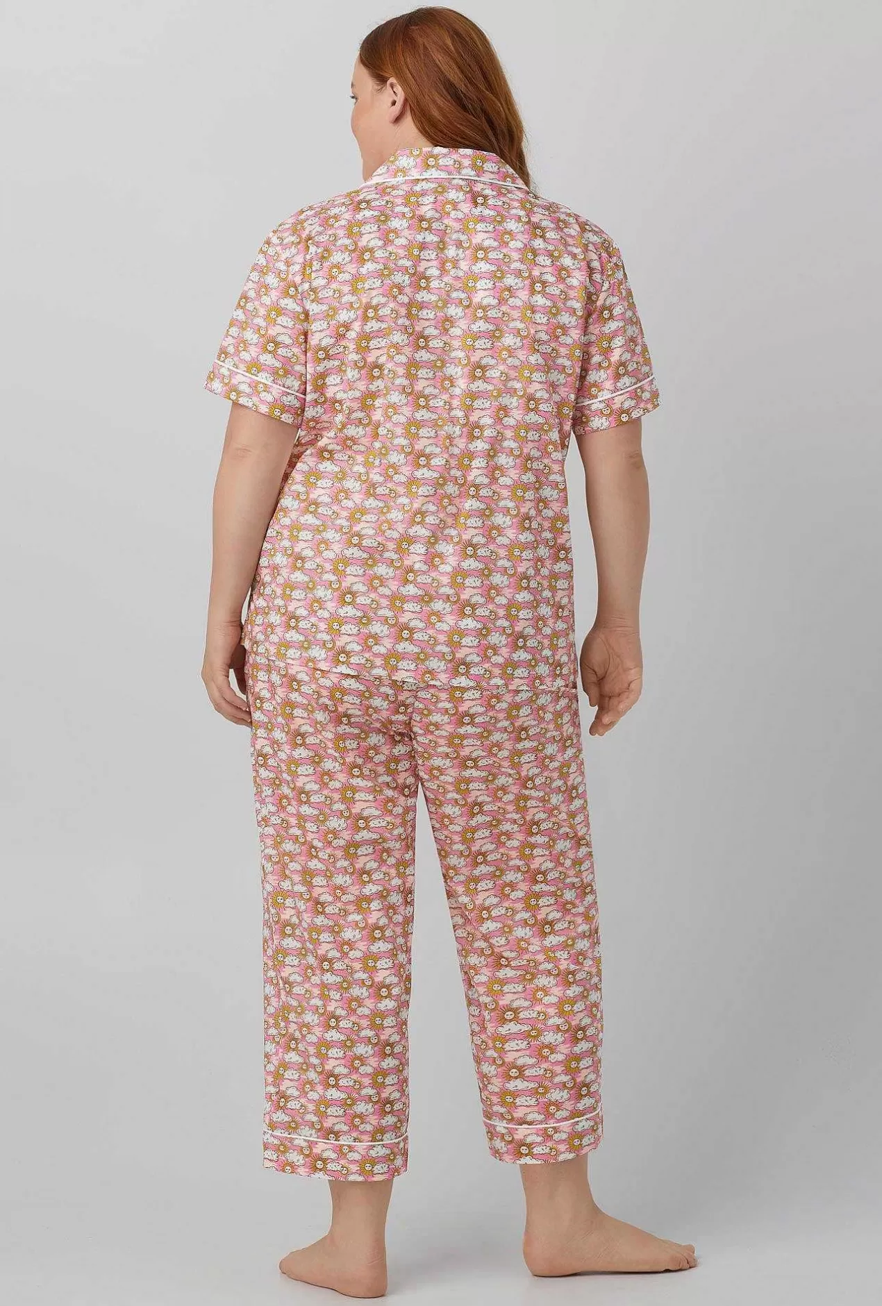 Cropped Sets*Bedhead Pajamas Follow The Sun Short Sleeve Classic Woven Cotton Tana Lawn® Cropped Pj Set Made With Liberty Fabrics