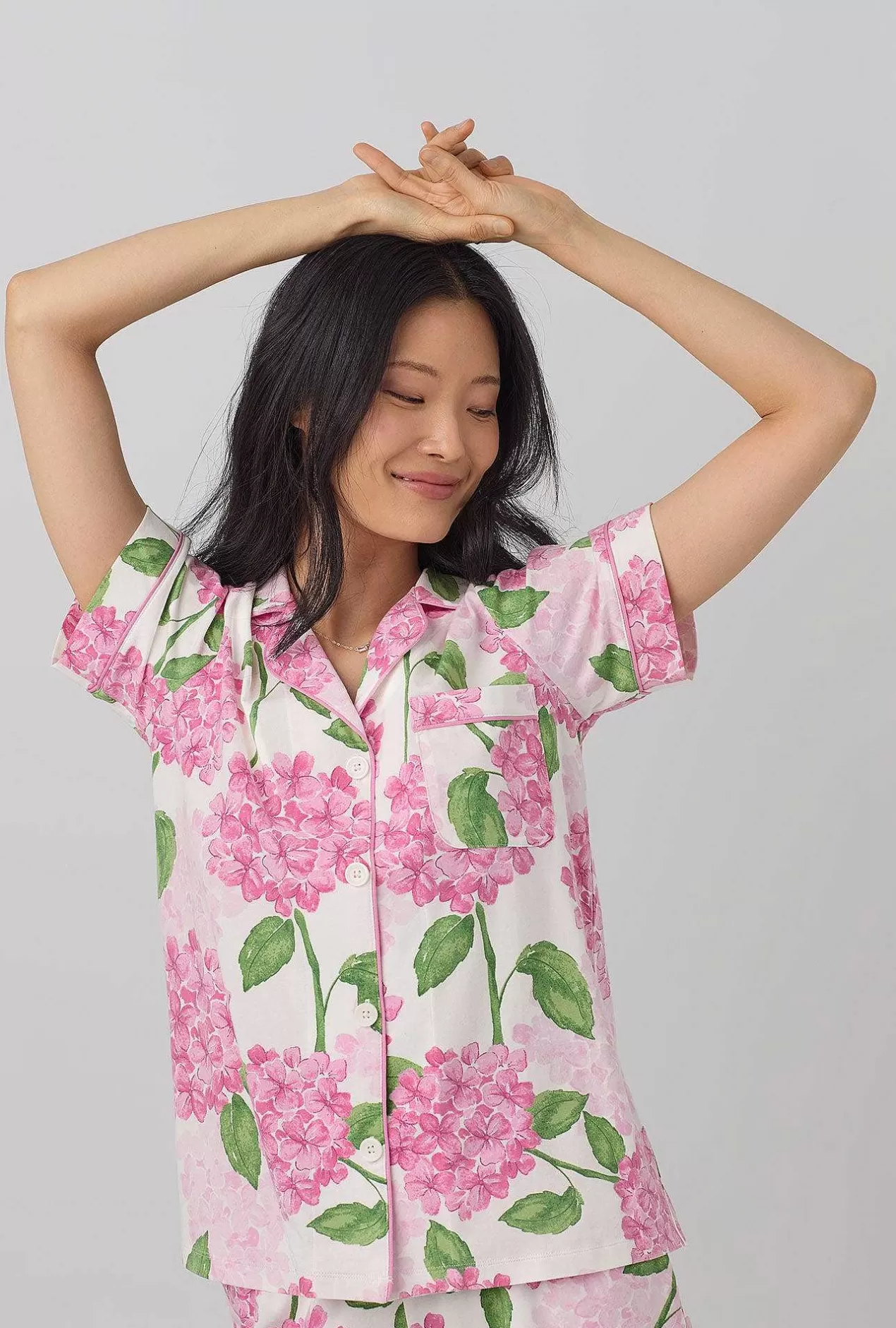 Shorty Sets*Bedhead Pajamas Grand Hydrangea Short Sleeve Classic Shorty Stretch Jersey Pj Set