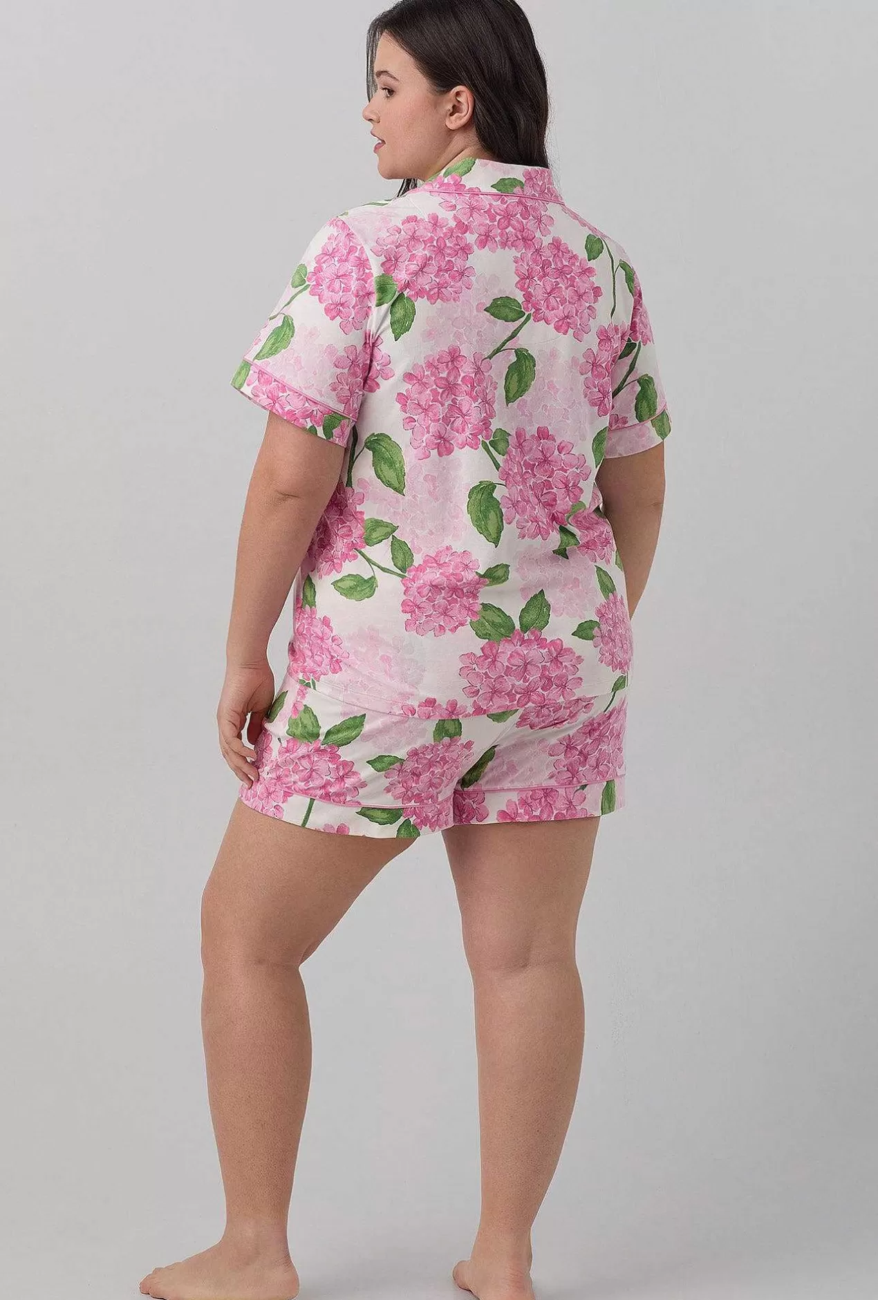 Mother'S Day*Bedhead Pajamas Grand Hydrangea Short Sleeve Classic Shorty Stretch Jersey Pj Set