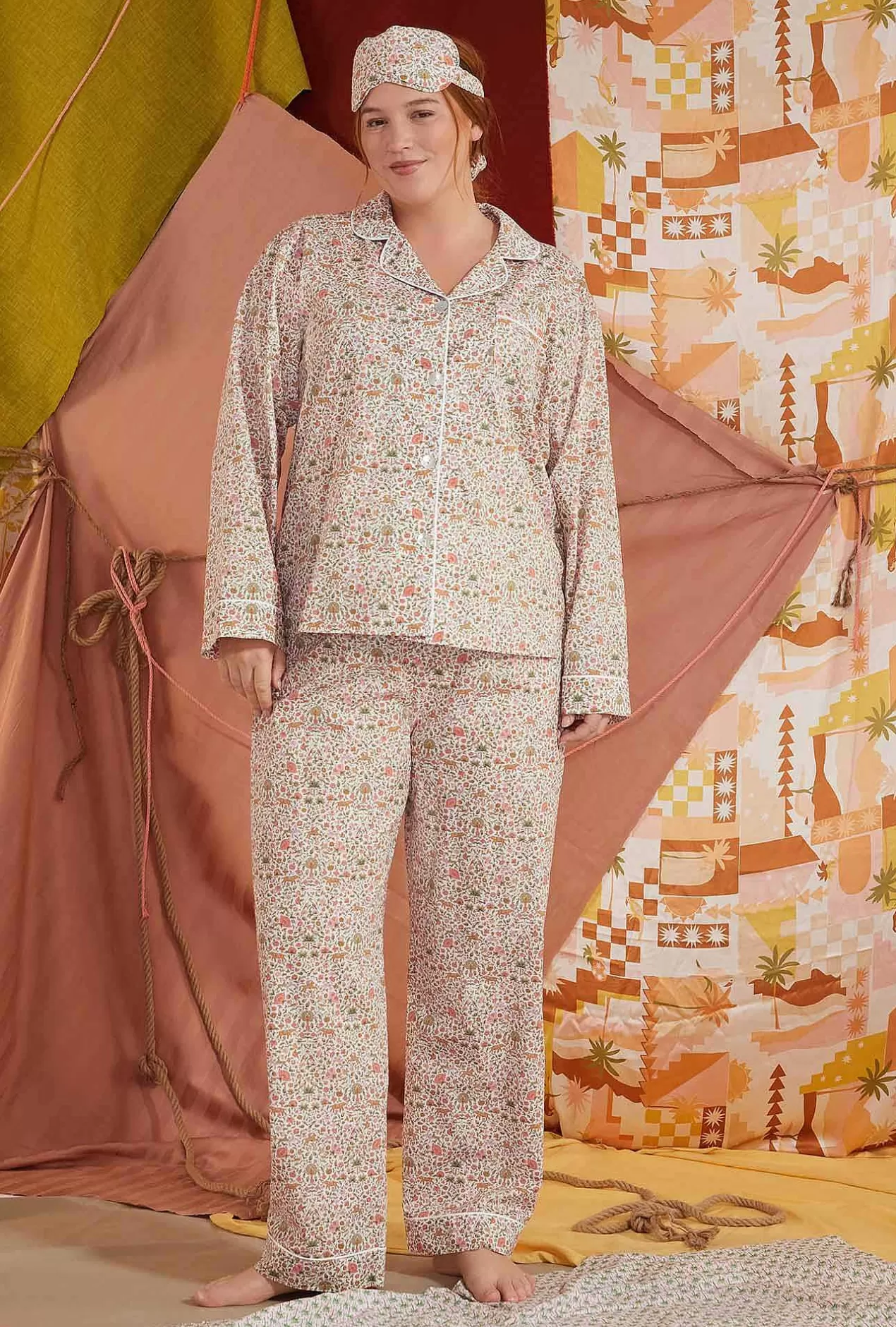 Made With Liberty Fabrics*Bedhead Pajamas Imran Long Sleeve Classic Woven Cotton Tana Lawn® Pj Set Made With Liberty Fabrics