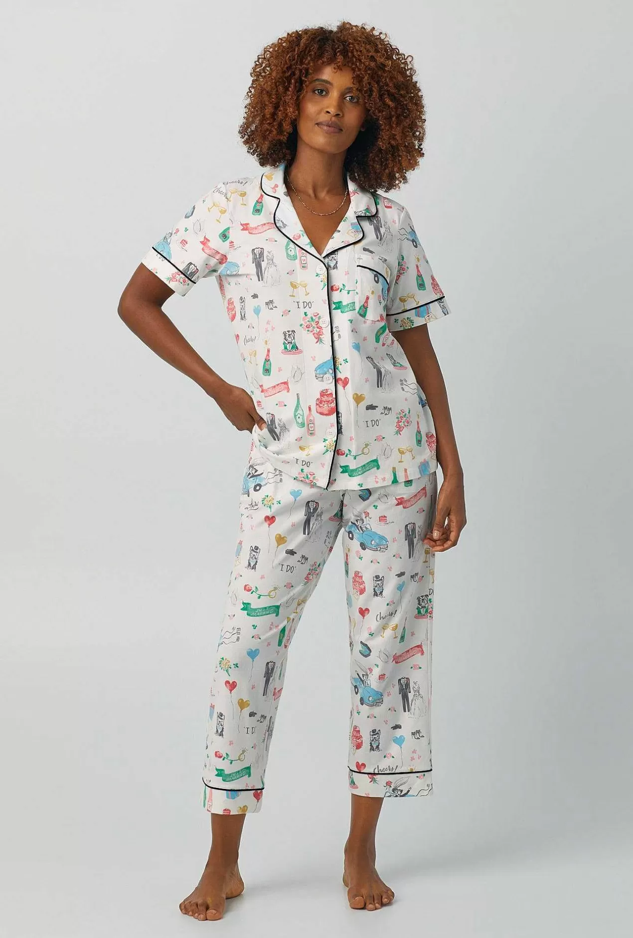 Cropped Sets*Bedhead Pajamas Just Married Short Sleeve Classic Stretch Jersey Cropped Pj Set