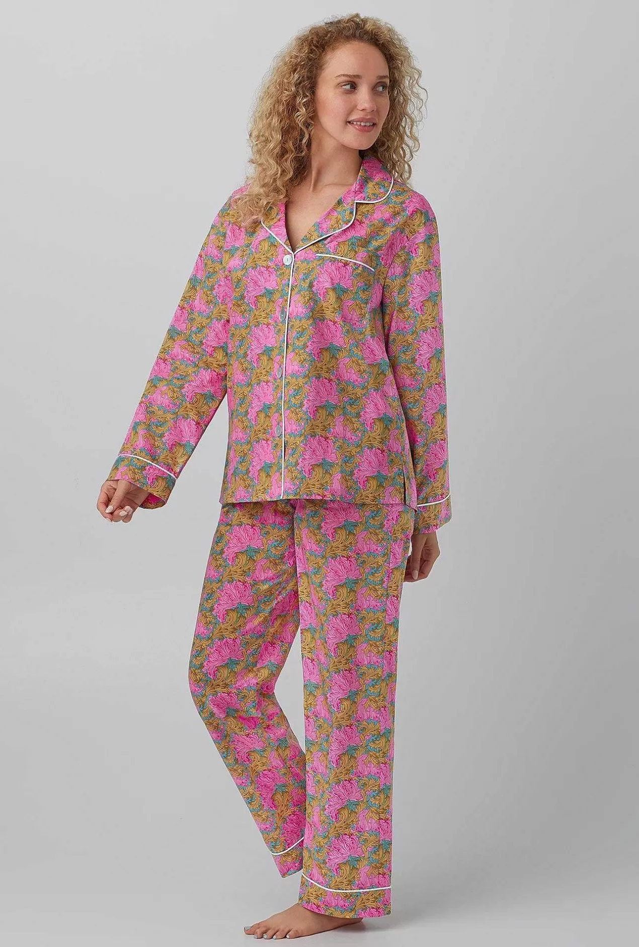 Made With Liberty Fabrics*Bedhead Pajamas Laura'S Reverie Long Sleeve Classic Woven Cotton Tana Lawn® Pj Set Made With Liberty Fabrics