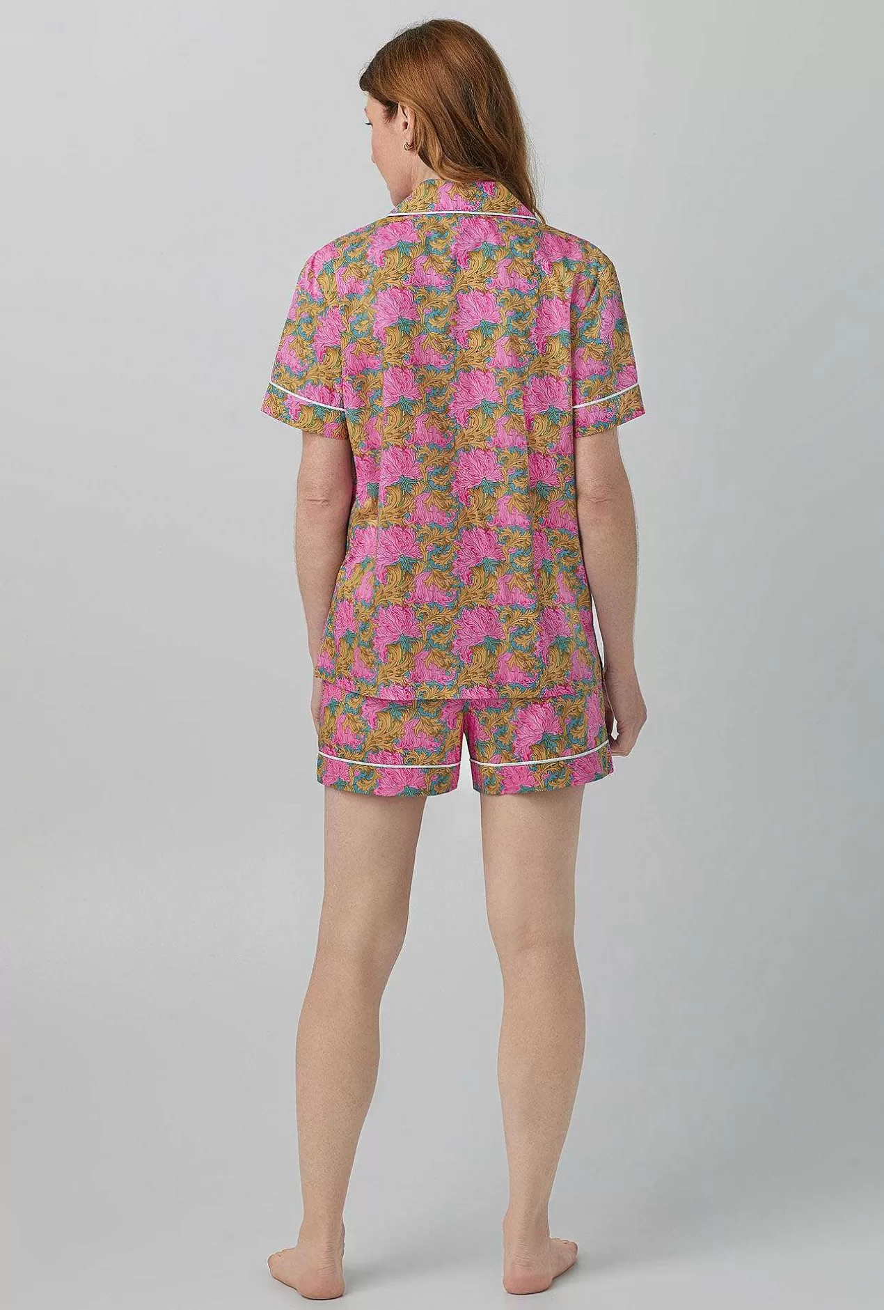 Made With Liberty Fabrics*Bedhead Pajamas Laura'S Reverie Short Sleeve Classic Woven Cotton Tana Lawn® Shorty Pj Set Made With Liberty Fabrics