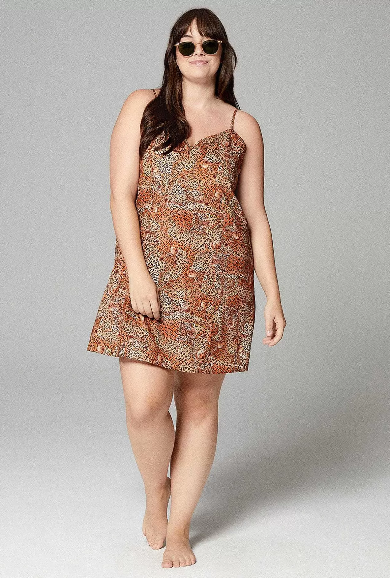 Made With Liberty Fabrics*Bedhead Pajamas Leopard Camo Classic Woven Tana Lawn® Chemise Made With Liberty Fabric