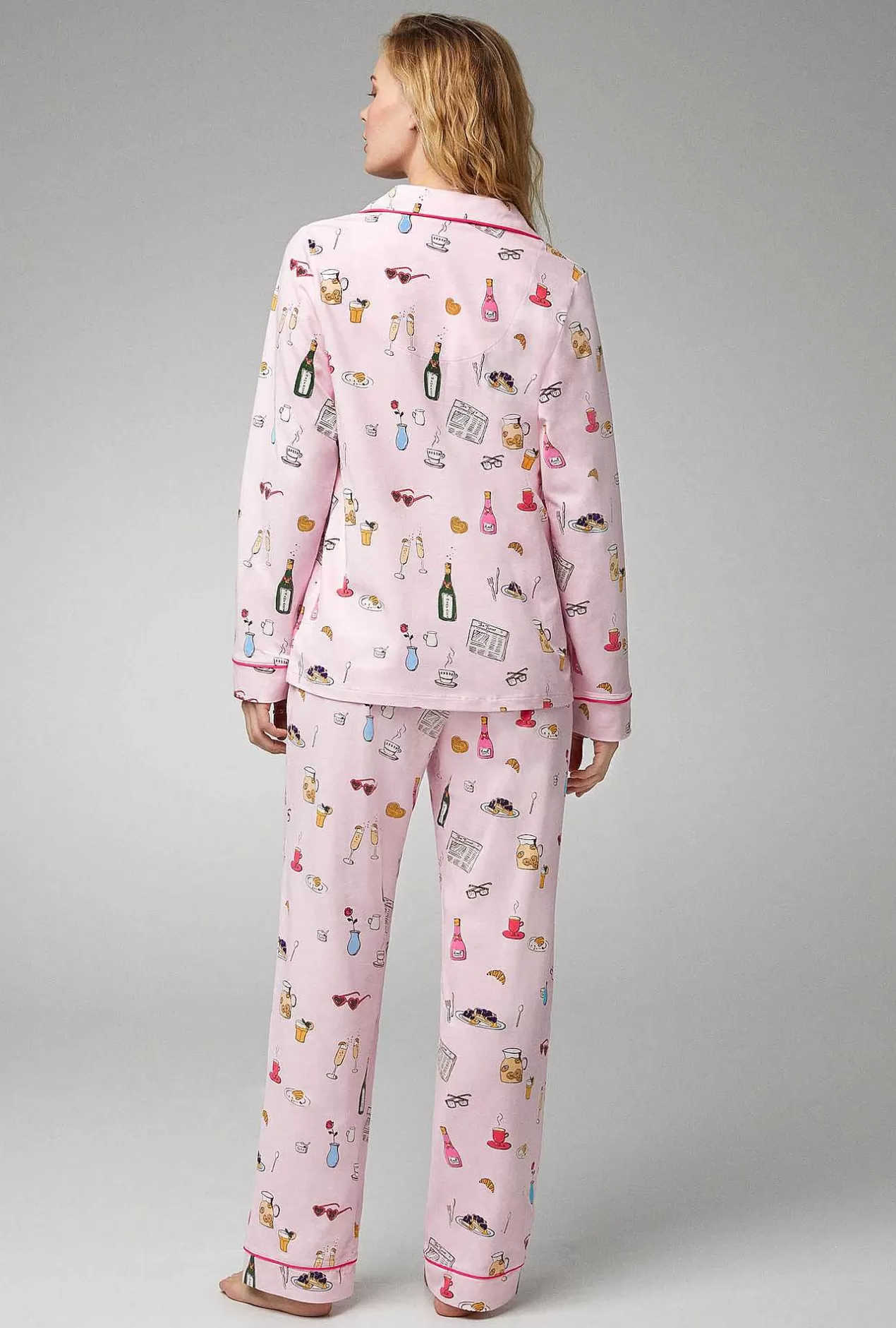 Long Sleep Sets*Bedhead Pajamas Let'S Do Brunch Long Sleeve Classic Stretch Jersey Pj Set
