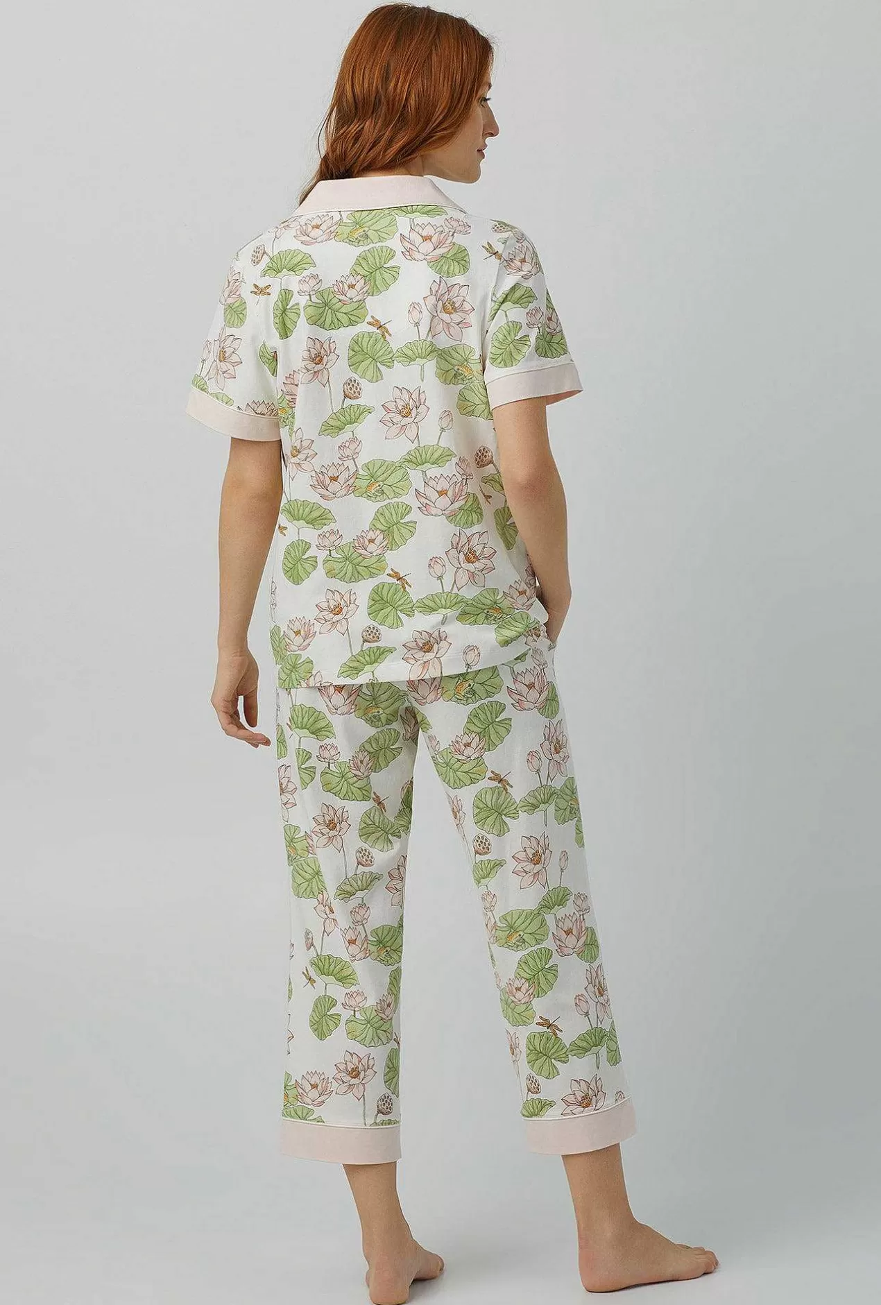 Cropped Sets*Bedhead Pajamas Lily Pond Short Sleeve Classic Stretch Jersey Cropped Pj Set
