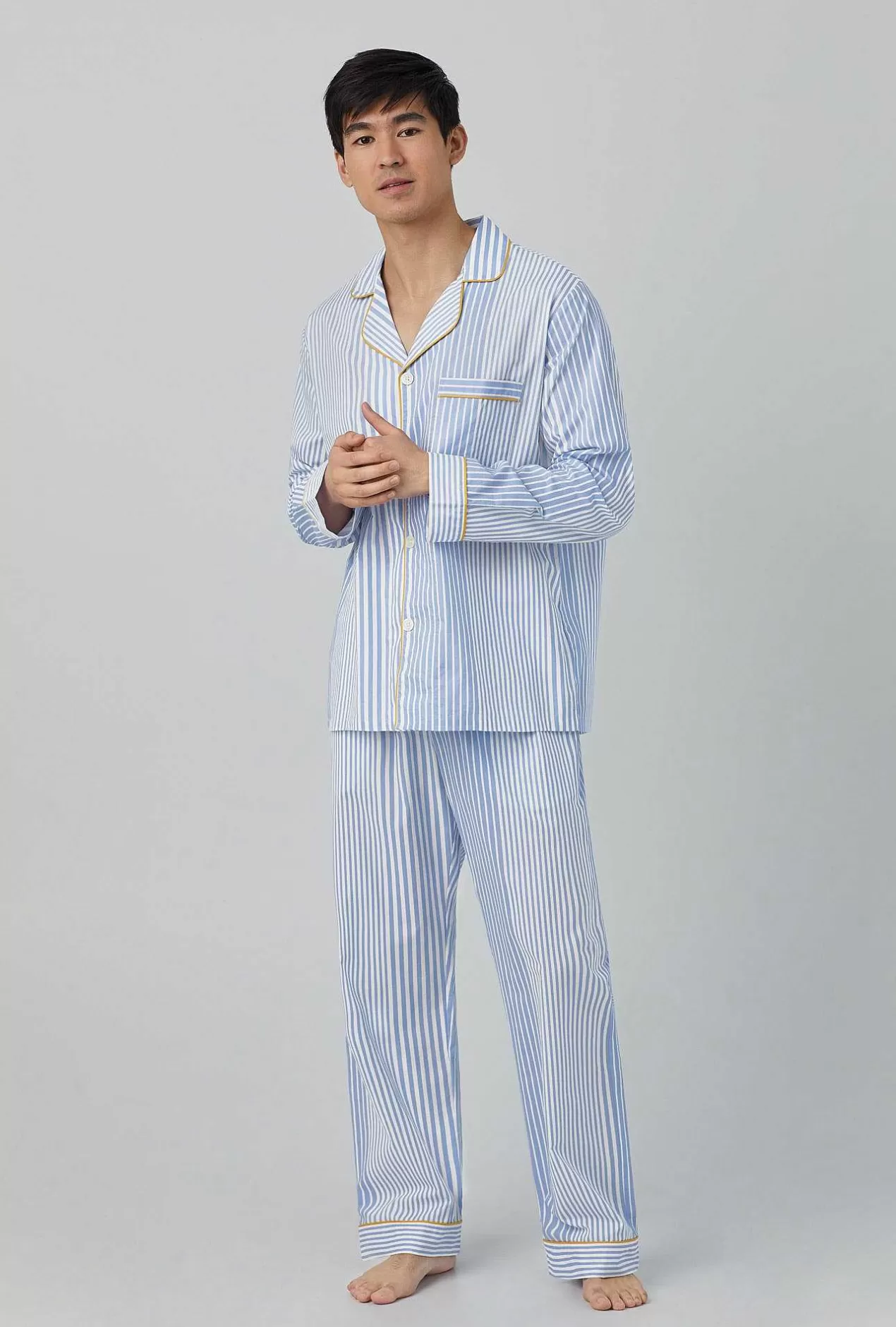 Stripe Shop*Bedhead Pajamas Modern Stripe Men'S Long Sleeve Classic Woven Cotton Poplin Pj Set