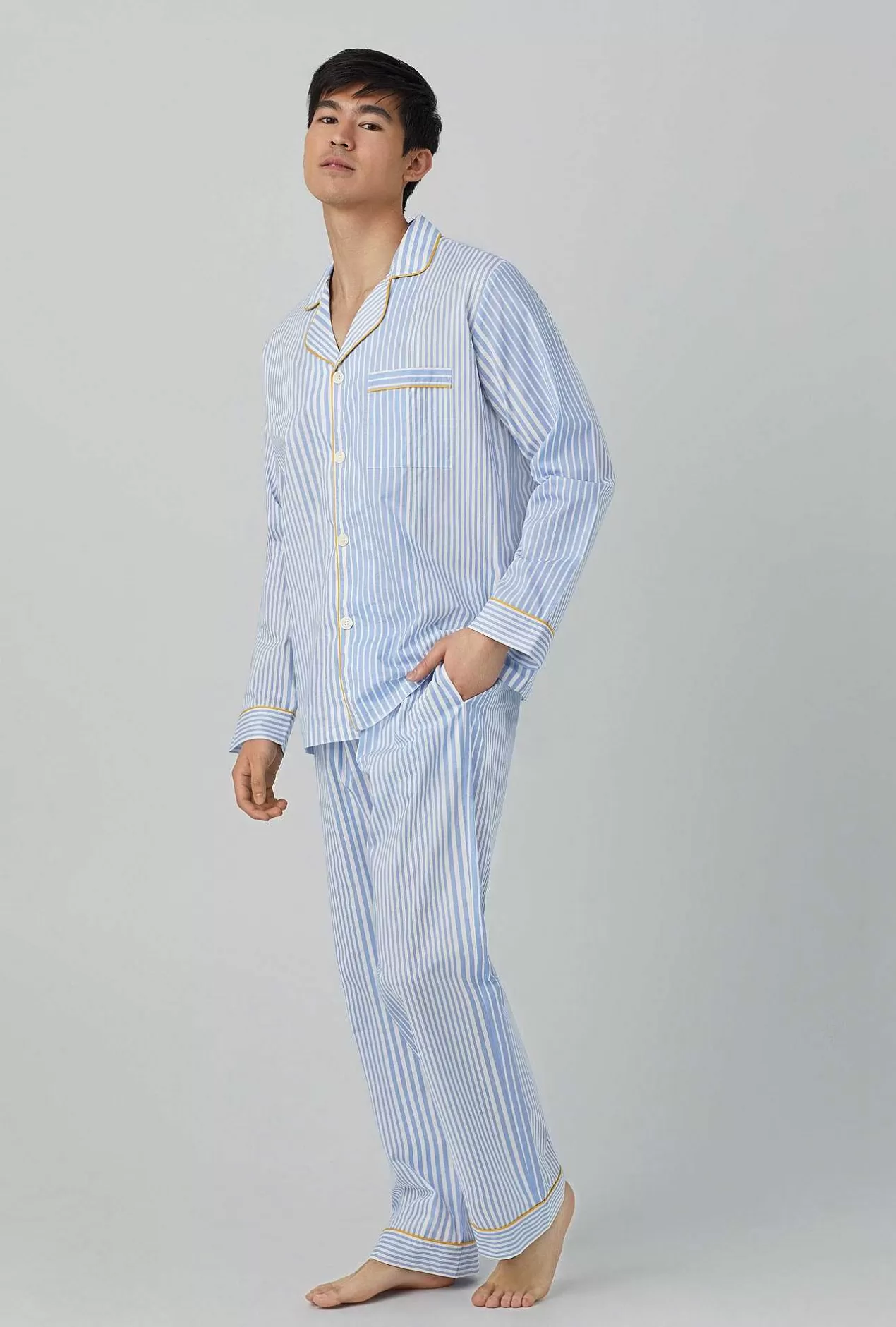 Stripe Shop*Bedhead Pajamas Modern Stripe Men'S Long Sleeve Classic Woven Cotton Poplin Pj Set