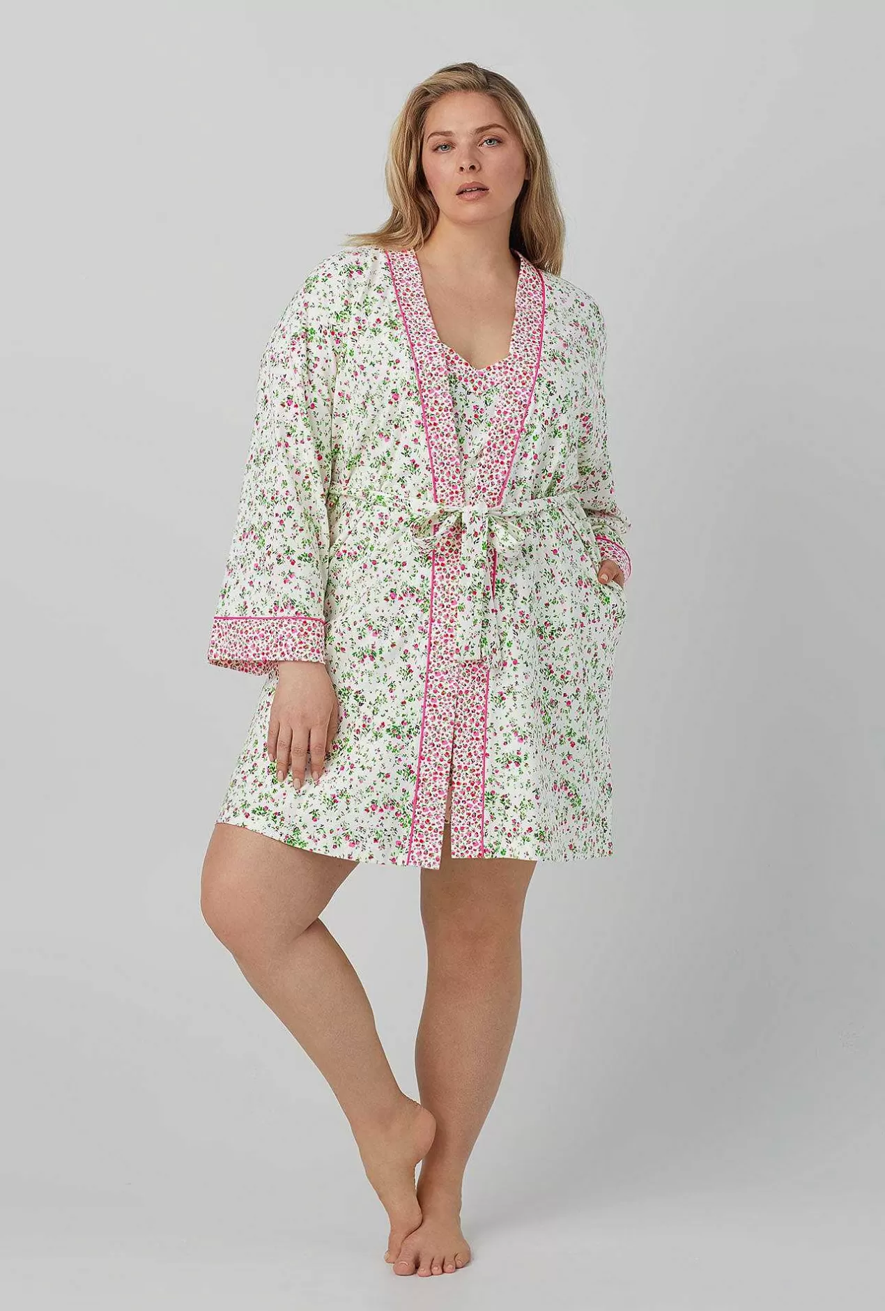 Robes*Bedhead Pajamas Nellie Banded Collar Stretch Jersey Robe