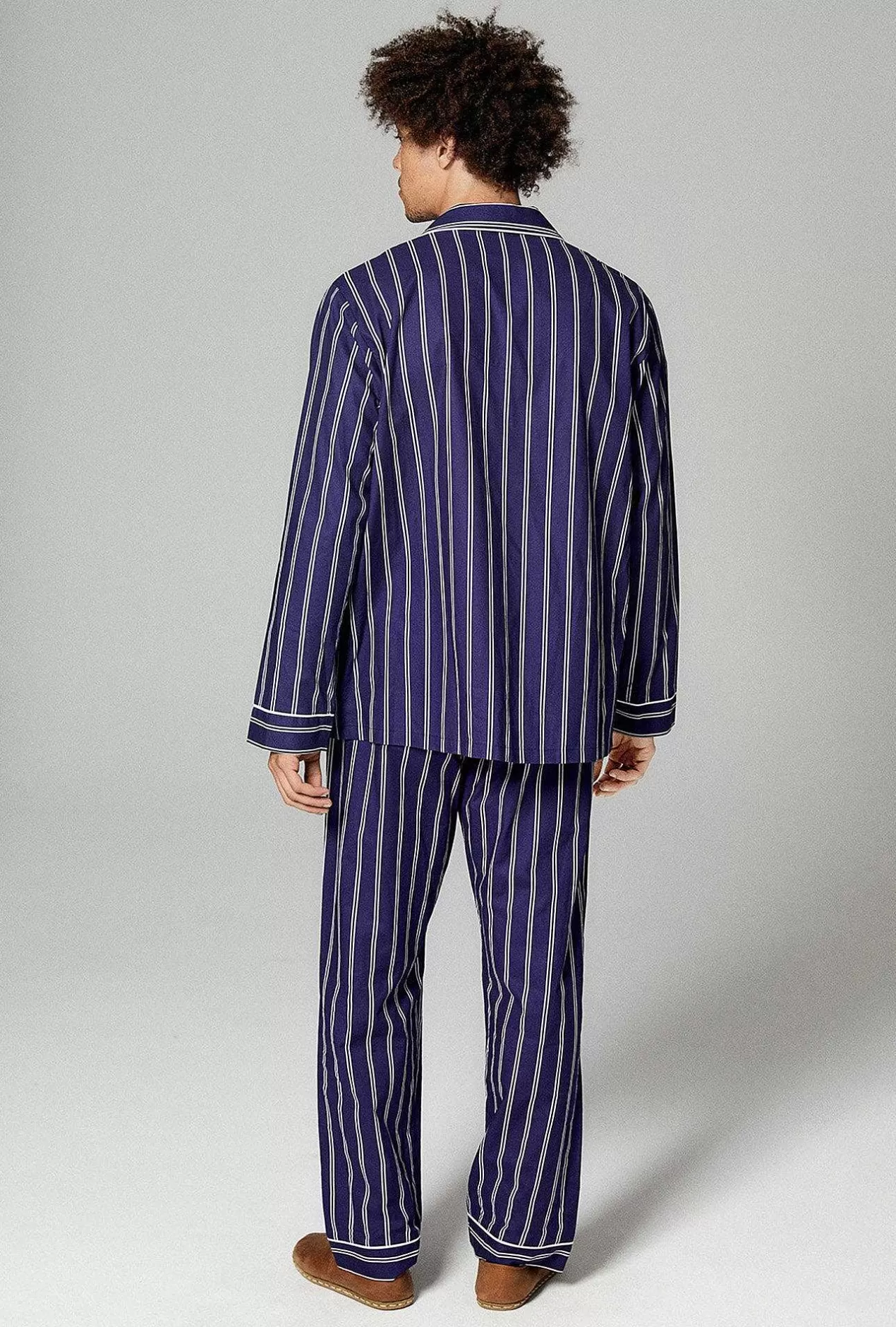 Notch Collar Long Sleep Sets*Bedhead Pajamas Oxford Stripe Men'S Long Sleeve Classic Woven Cotton Poplin Pj Set