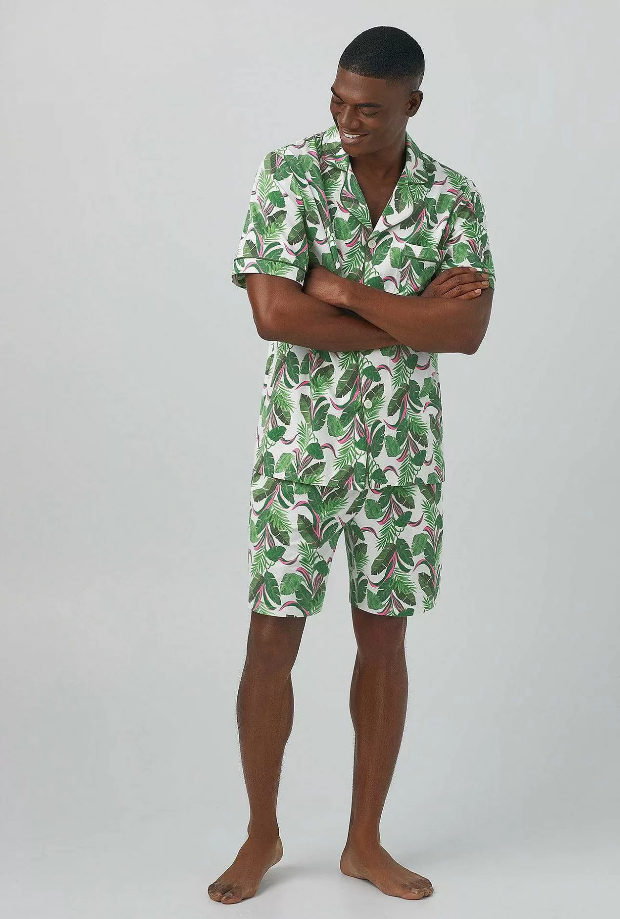 Notch Collar Short Sleep Sets*Bedhead Pajamas Palm Valley Men'S Short Sleeve Notch Stretch Jersey Short Pj Set