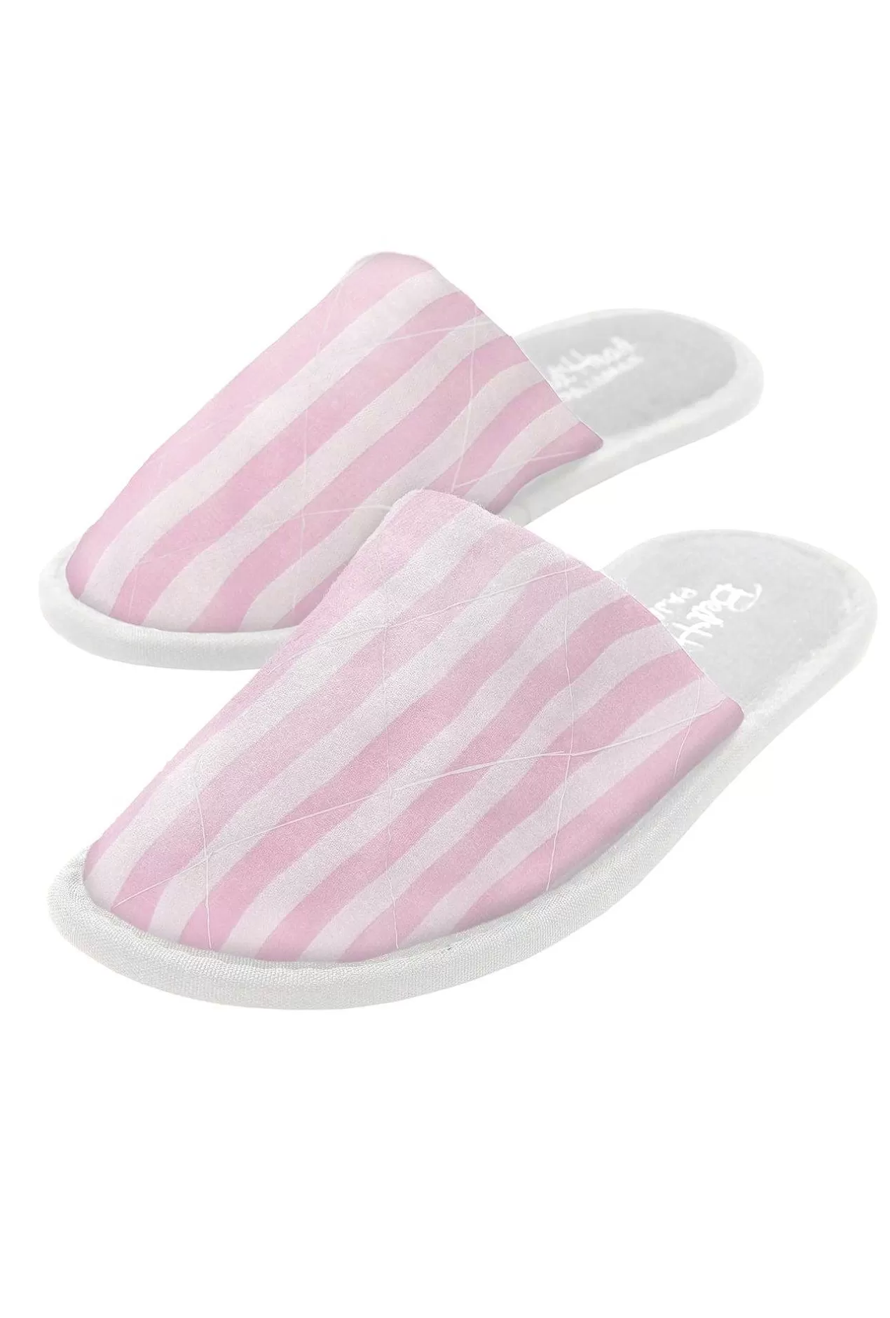 Shop All*Bedhead Pajamas Pink 3D Stripe French Terry Lined Woven Cotton Unisex Slippers