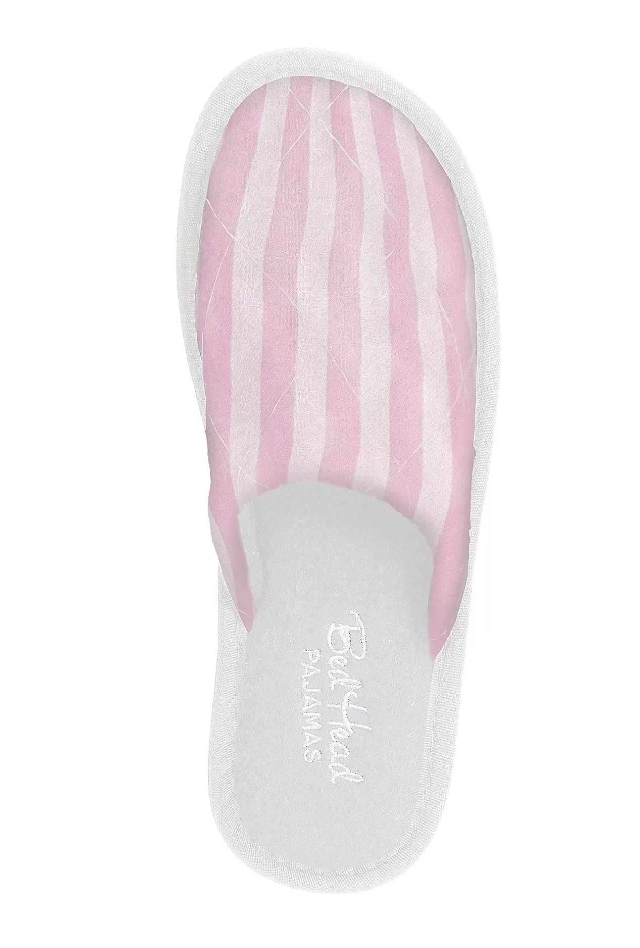 Shop All*Bedhead Pajamas Pink 3D Stripe French Terry Lined Woven Cotton Unisex Slippers