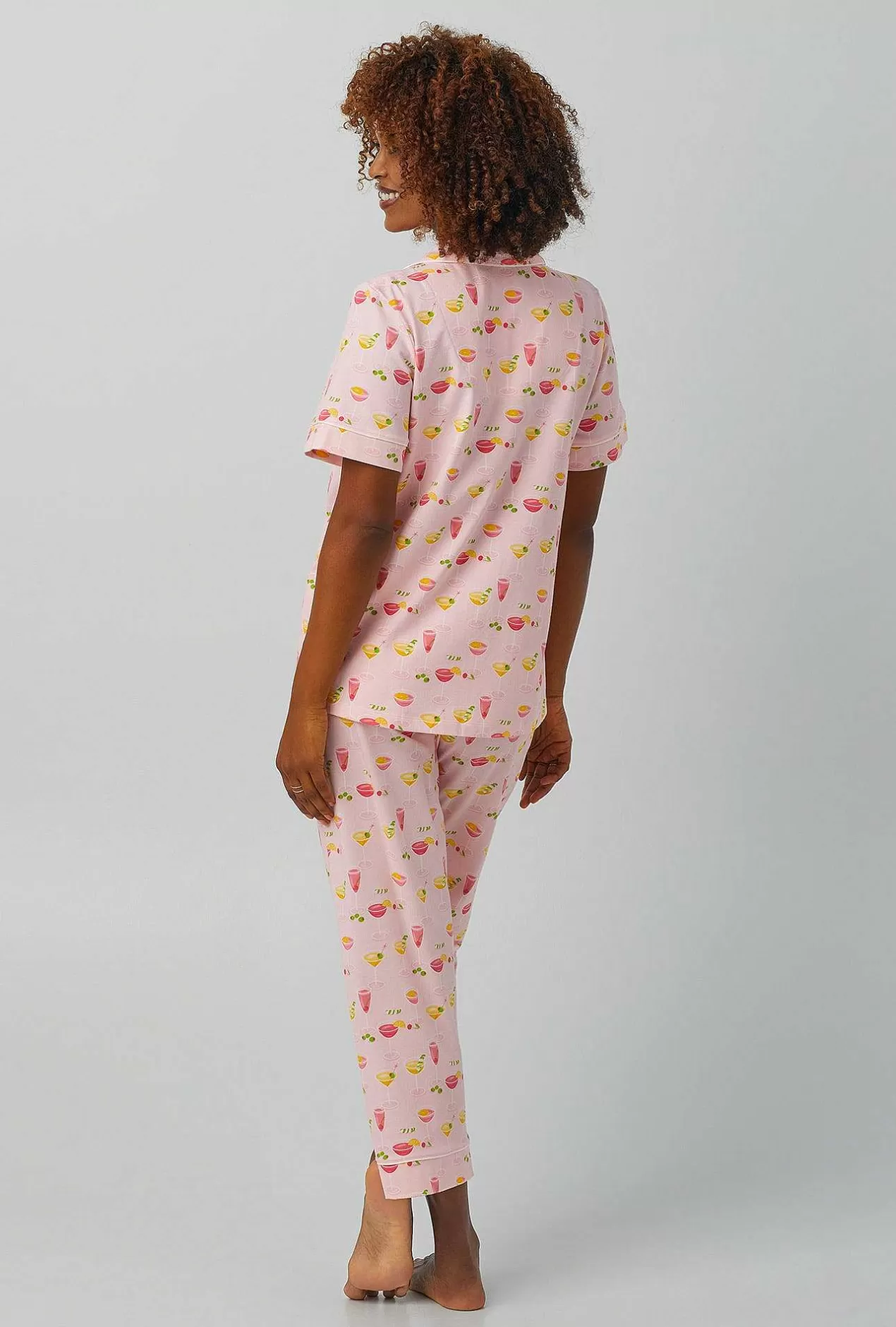 Cropped Sets*Bedhead Pajamas Pink Mixology Short Sleeve Classic Stretch Jersey Cropped Pj Set