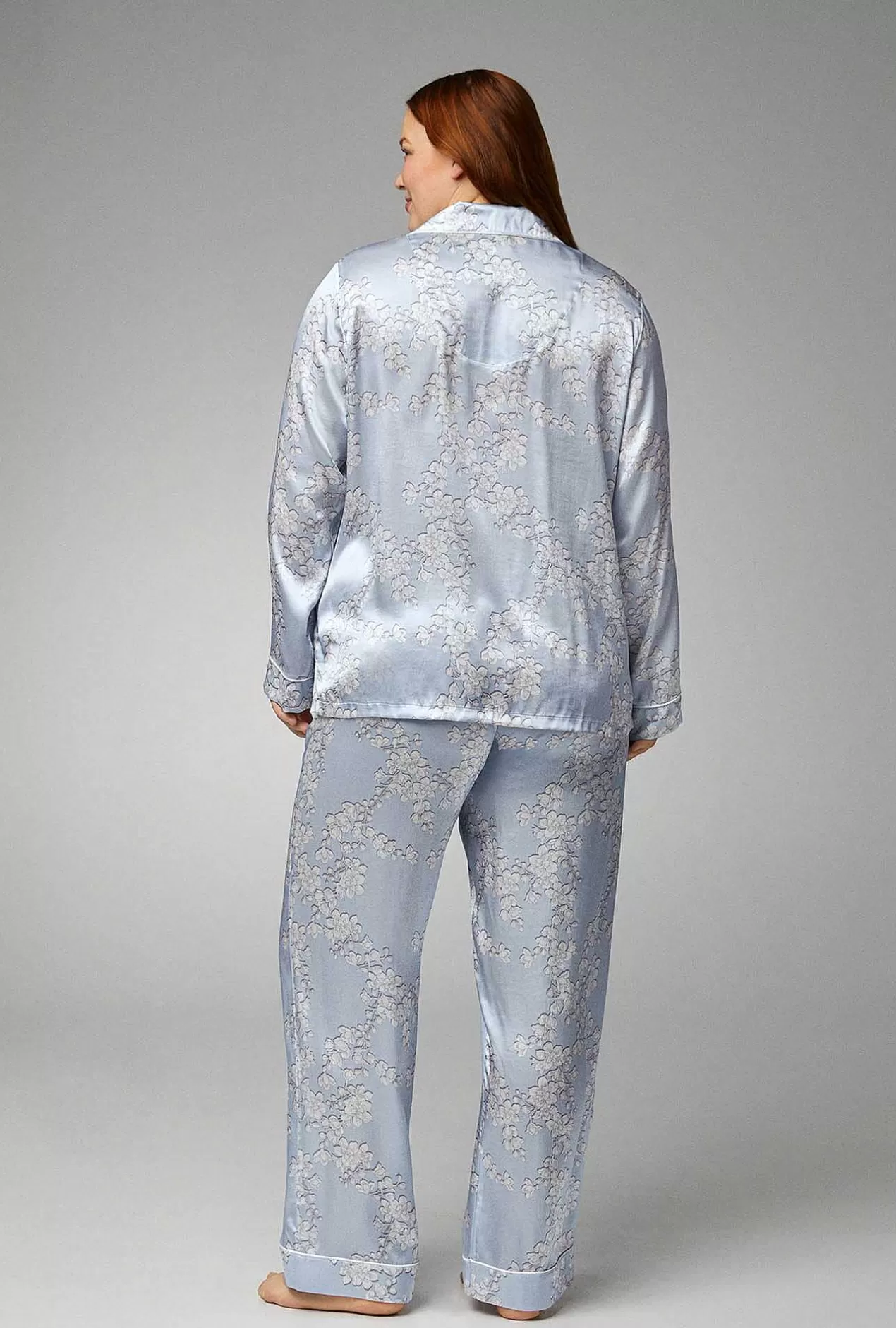 Bridal Shop*Bedhead Pajamas Renee'S Blossom Long Sleeve Classic Woven Silk Satin Pj Set