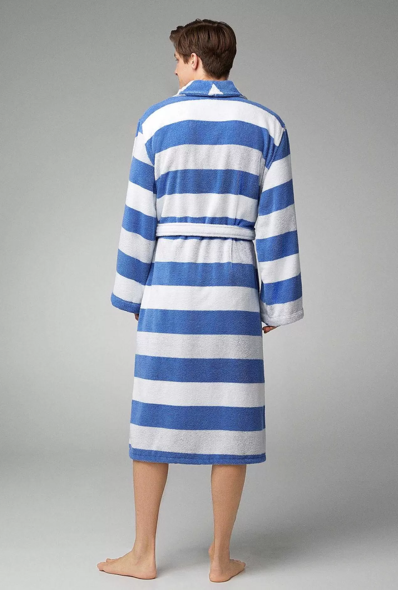 Men'S Robes*Bedhead Pajamas Seaside Stripe Unisex Woven Cotton Loop Turkish Terry Jacquard Long Robe