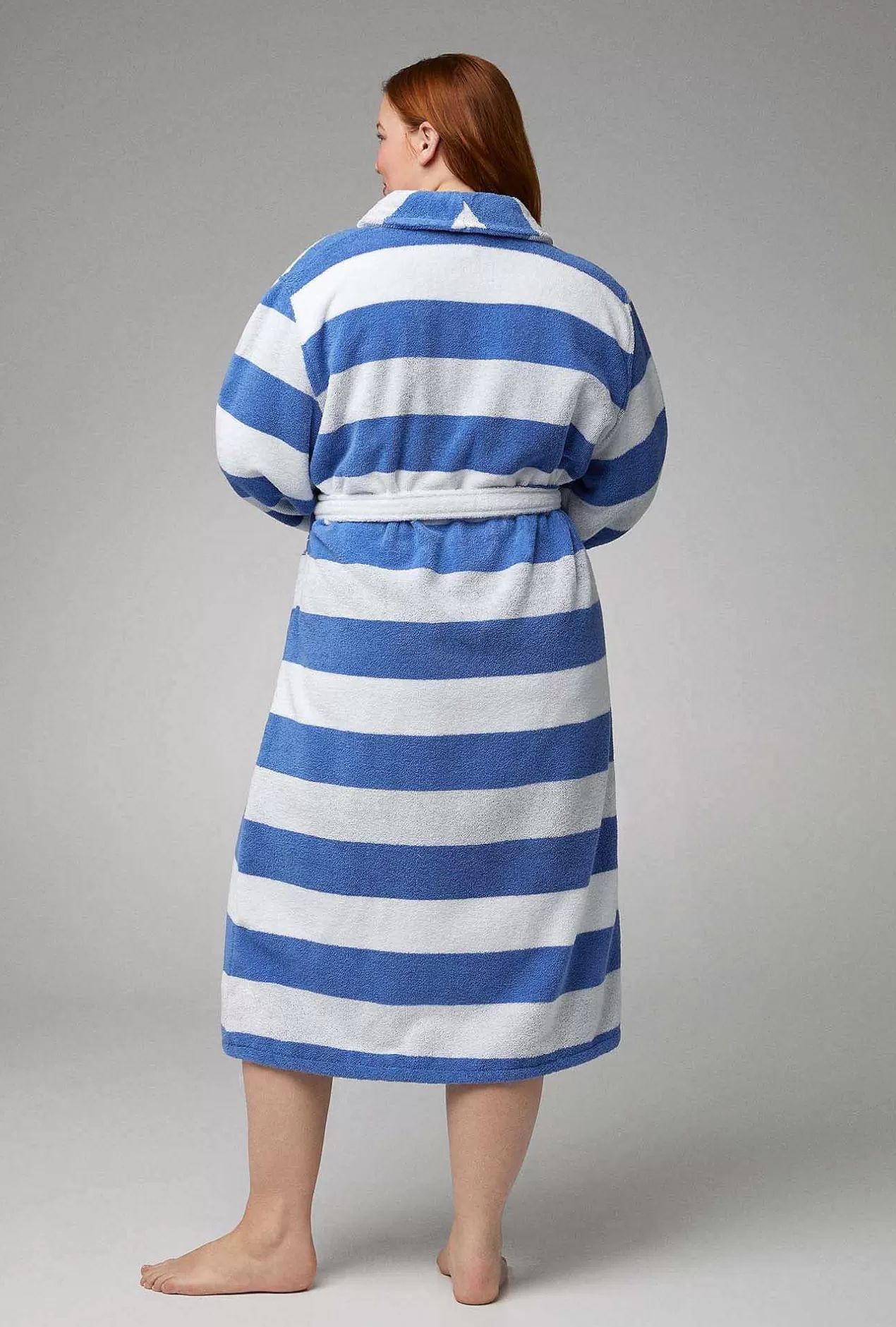 Men'S Robes*Bedhead Pajamas Seaside Stripe Unisex Woven Cotton Loop Turkish Terry Jacquard Long Robe