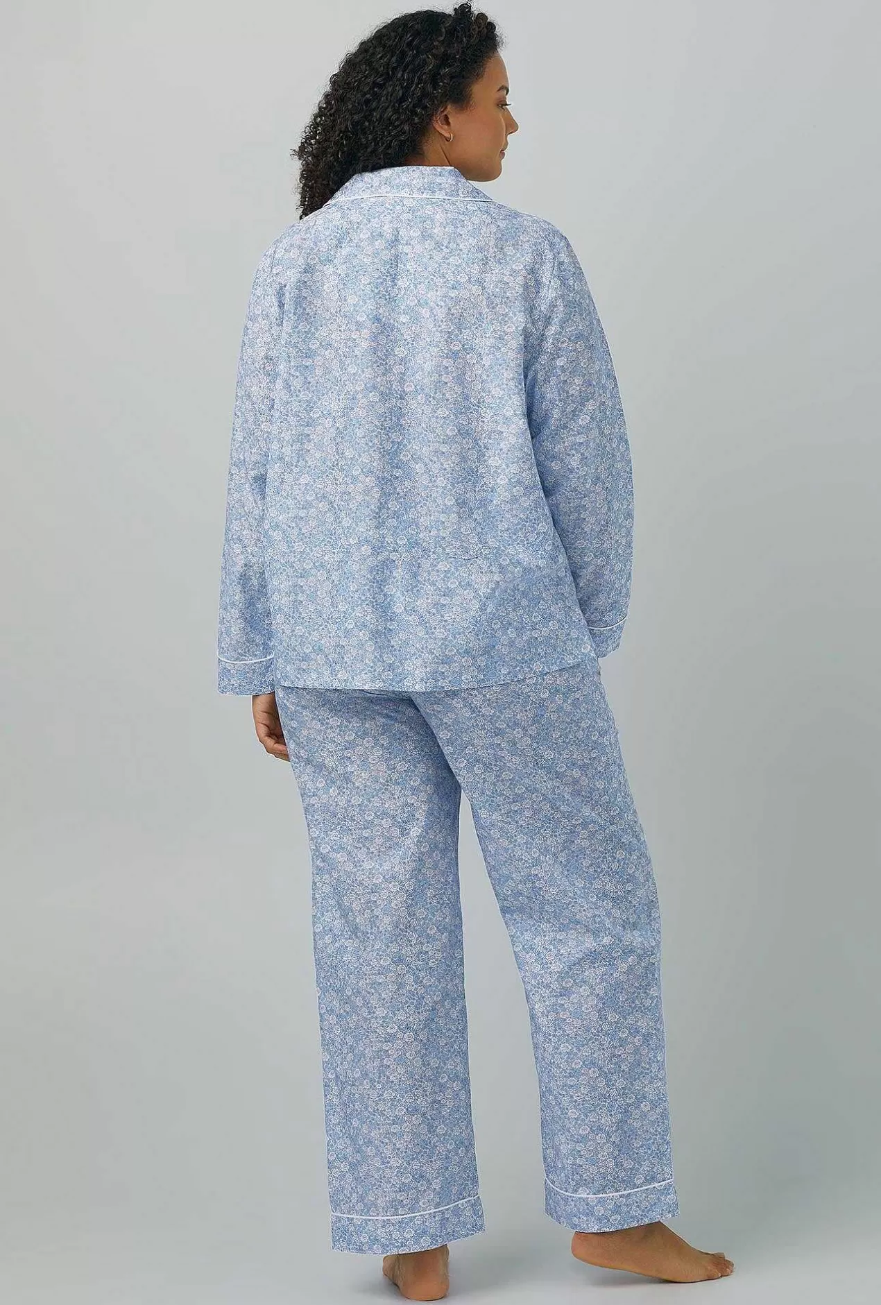 Long Sleep Sets*Bedhead Pajamas Something Blue Long Sleeve Classic Woven Cotton Silk Pj Set