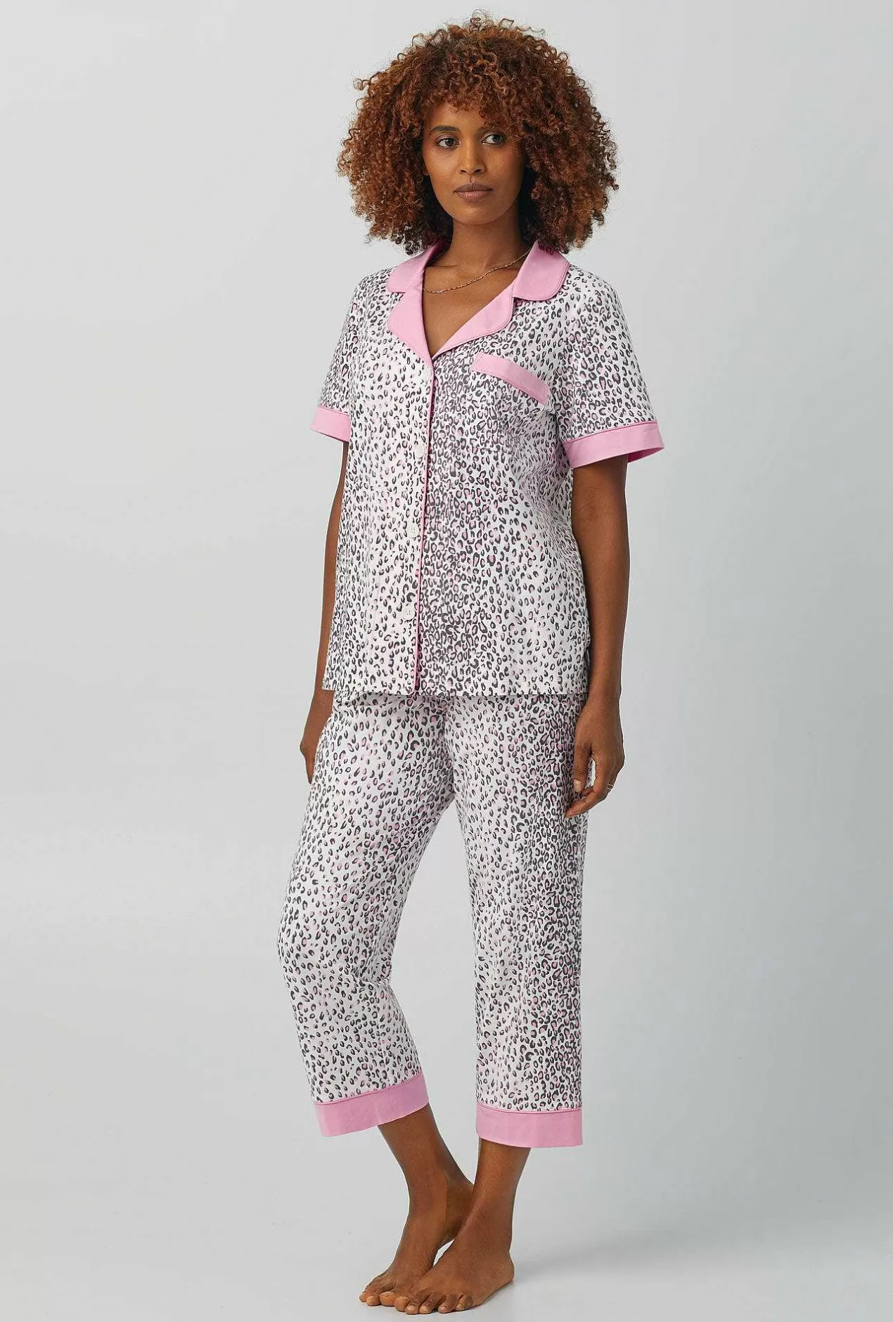 Cropped Sets*Bedhead Pajamas Spa Kitten Short Sleeve Classic Stretch Jersey Cropped Pj Set