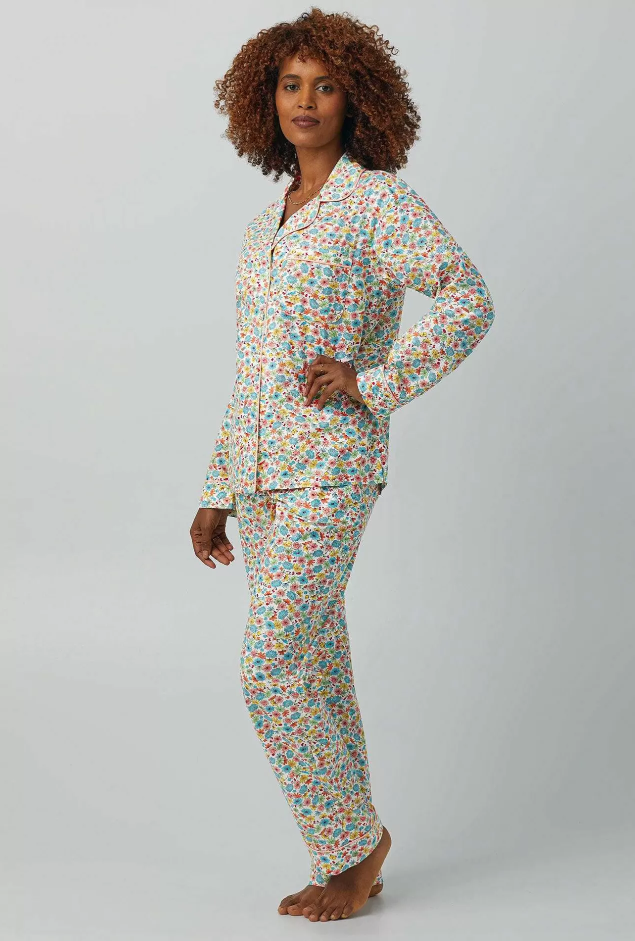 Long Sleep Sets*Bedhead Pajamas Spring Time Floral Long Sleeve Classic Woven Cotton Poplin Pj Set