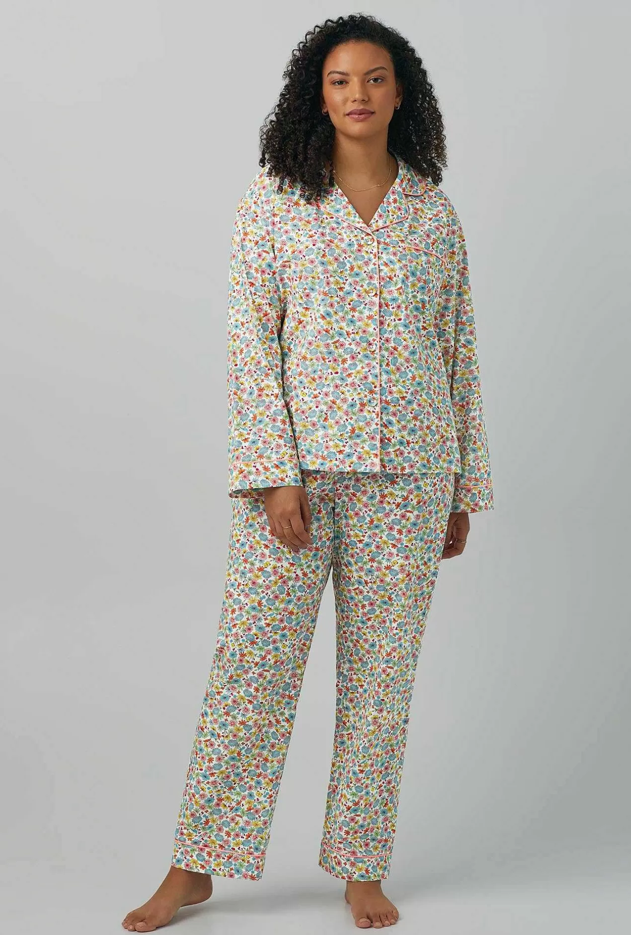 Long Sleep Sets*Bedhead Pajamas Spring Time Floral Long Sleeve Classic Woven Cotton Poplin Pj Set