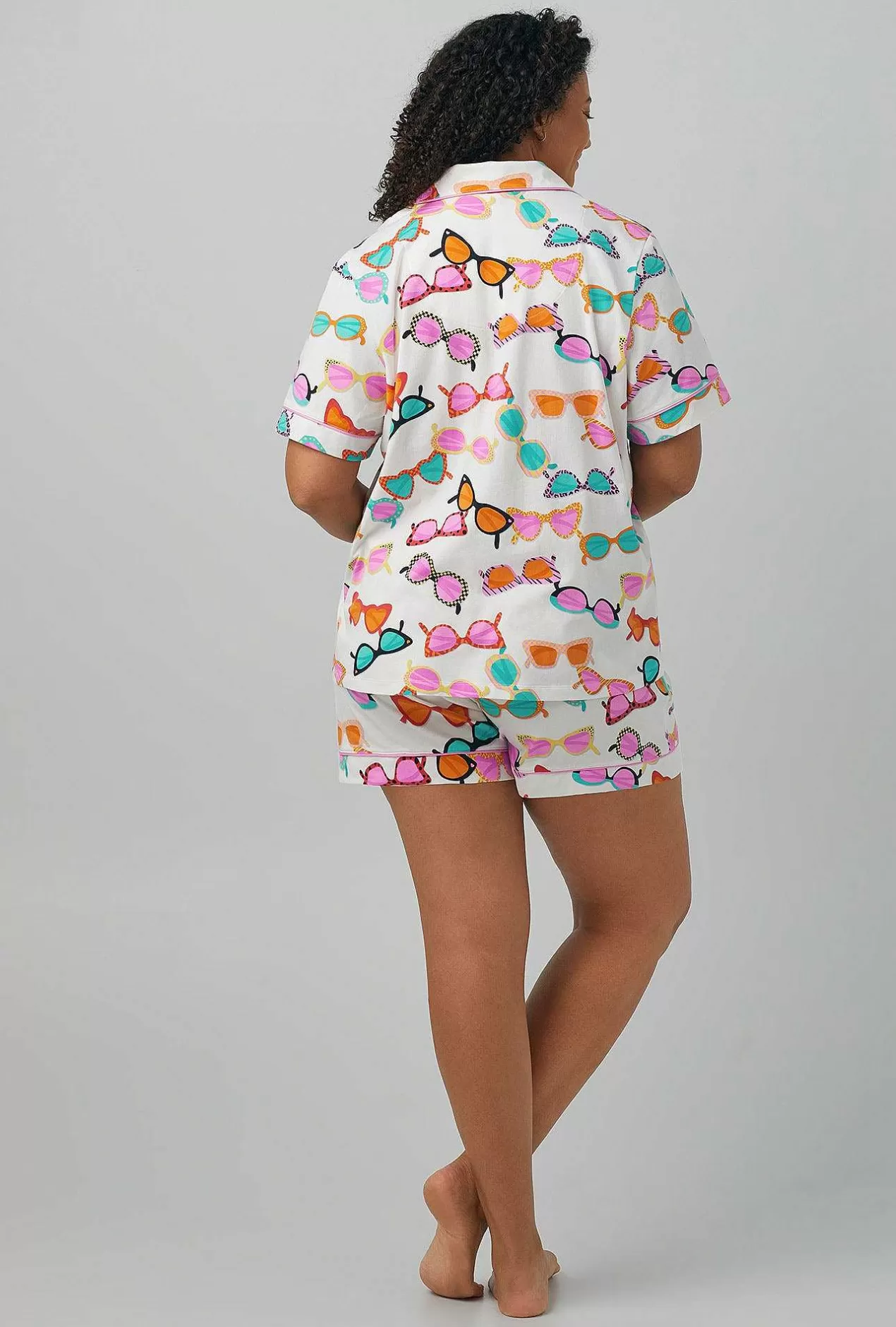 Extended Sizes*Bedhead Pajamas Sunny Lens Short Sleeve Classic Shorty Stretch Jersey Pj Set