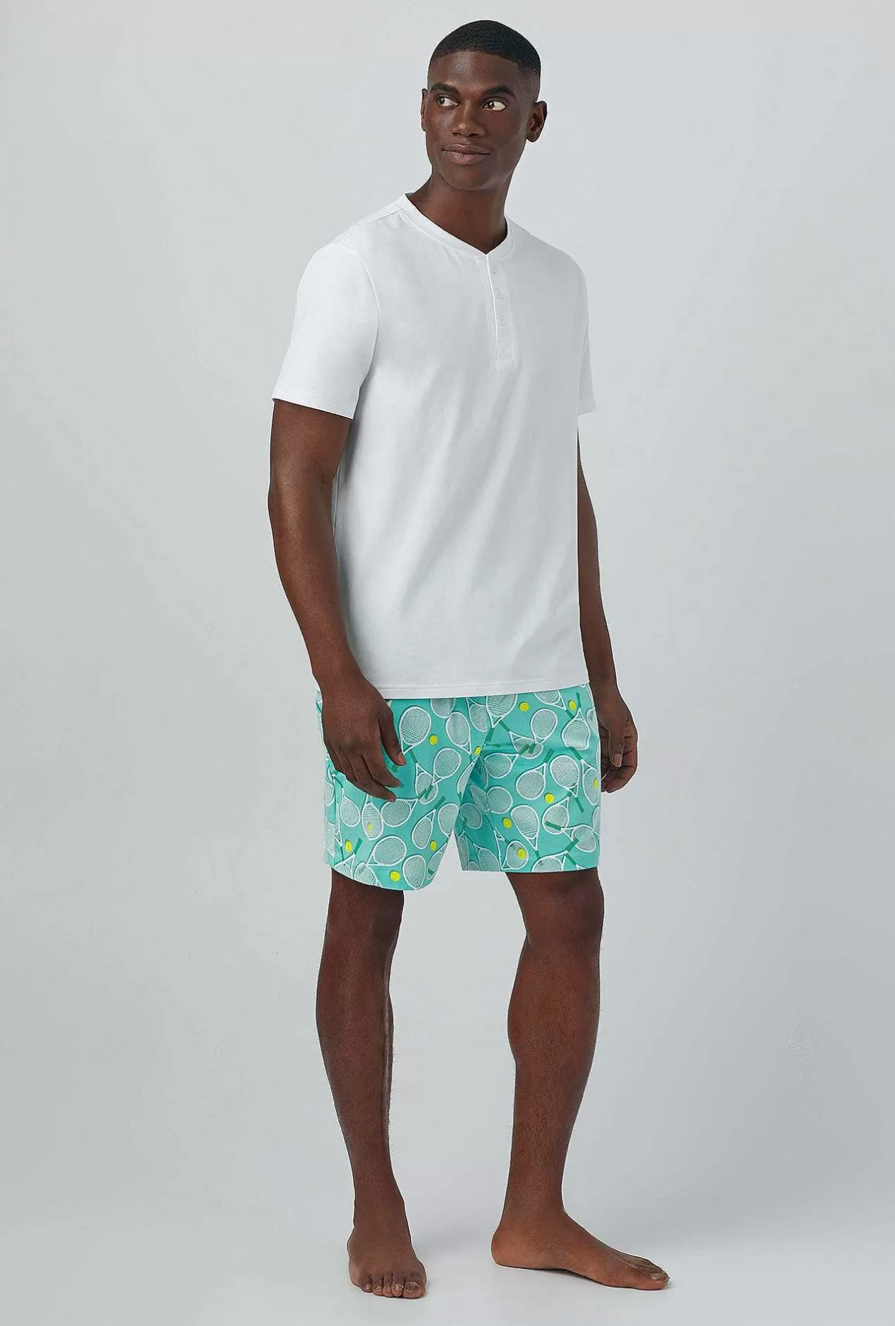 Henley Short Sleep Sets*Bedhead Pajamas Tennis Club Men'S Short Sleeve Henley Stretch Jersey Pj Set