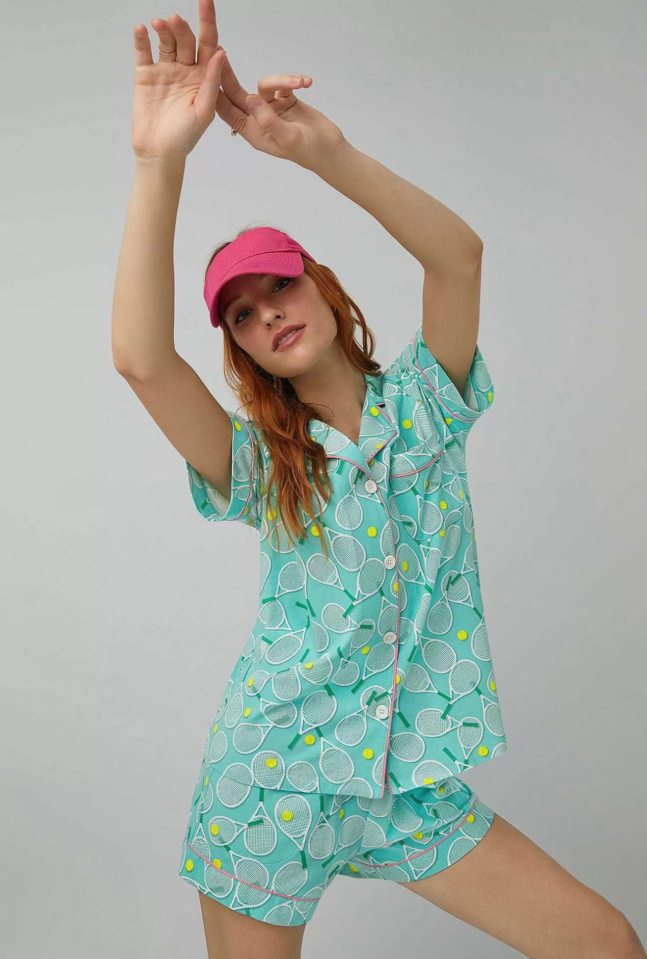 Shorty Sets*Bedhead Pajamas Tennis Club Short Sleeve Classic Shorty Stretch Jersey Pj Set