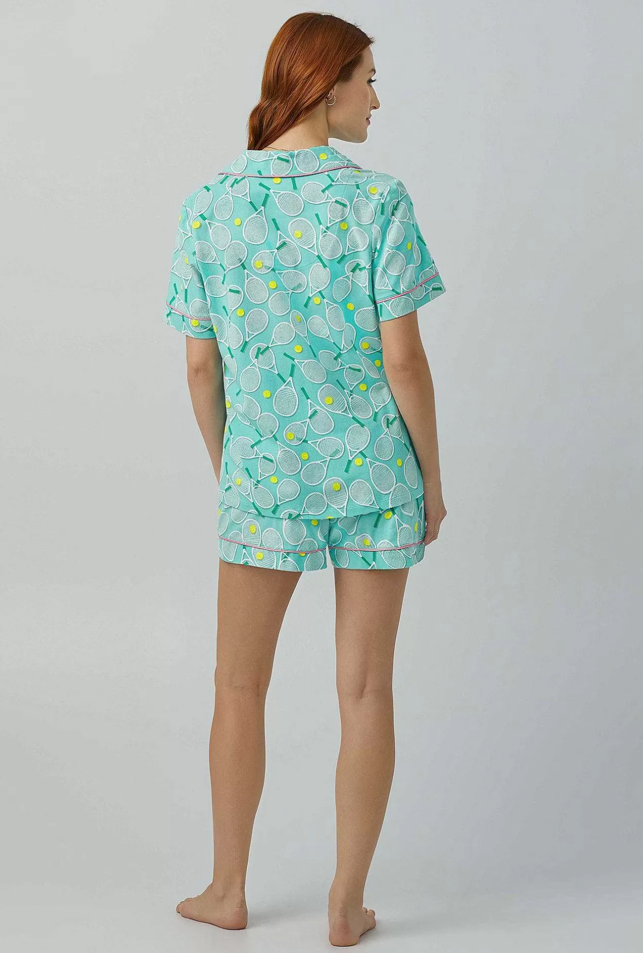 Shorty Sets*Bedhead Pajamas Tennis Club Short Sleeve Classic Shorty Stretch Jersey Pj Set
