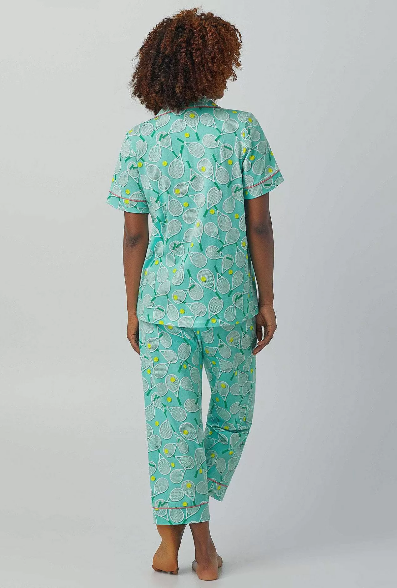 Cropped Sets*Bedhead Pajamas Tennis Club Short Sleeve Classic Stretch Jersey Cropped Pj Set