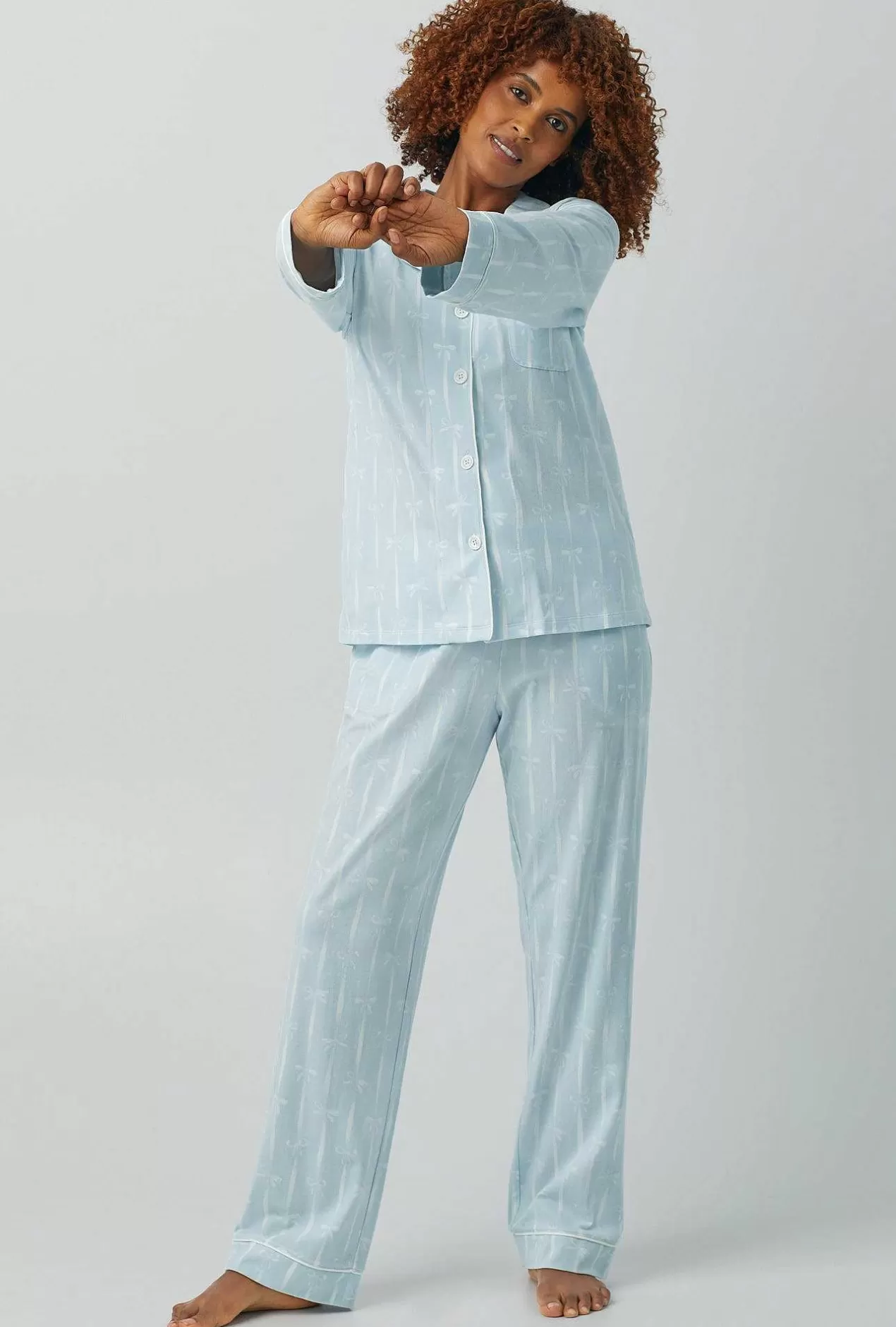 Long Sleep Sets*Bedhead Pajamas Tying The Knot Long Sleeve Classic Stretch Jersey Pj Set