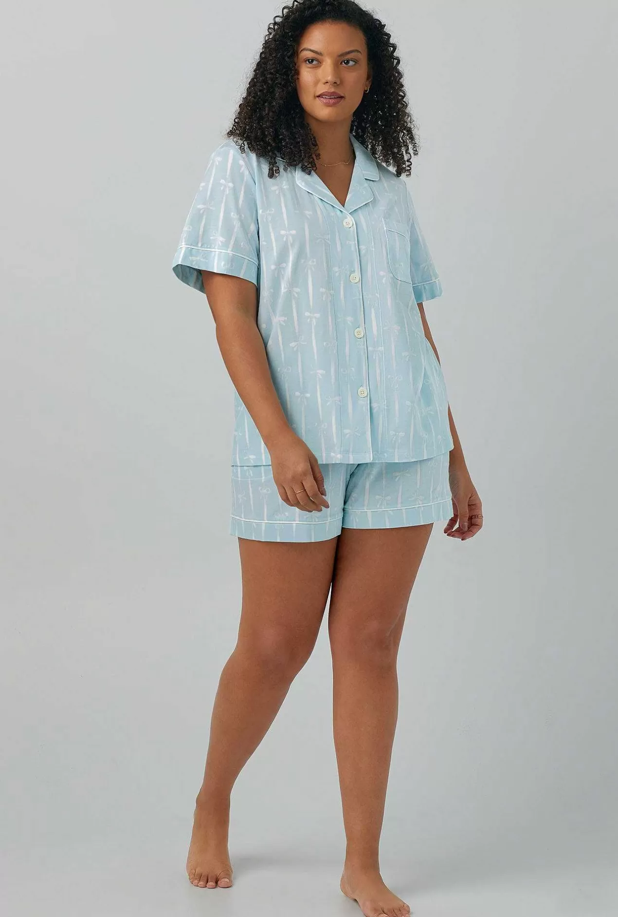 Shorty Sets*Bedhead Pajamas Tying The Knot Short Sleeve Classic Shorty Stretch Jersey Pj Set