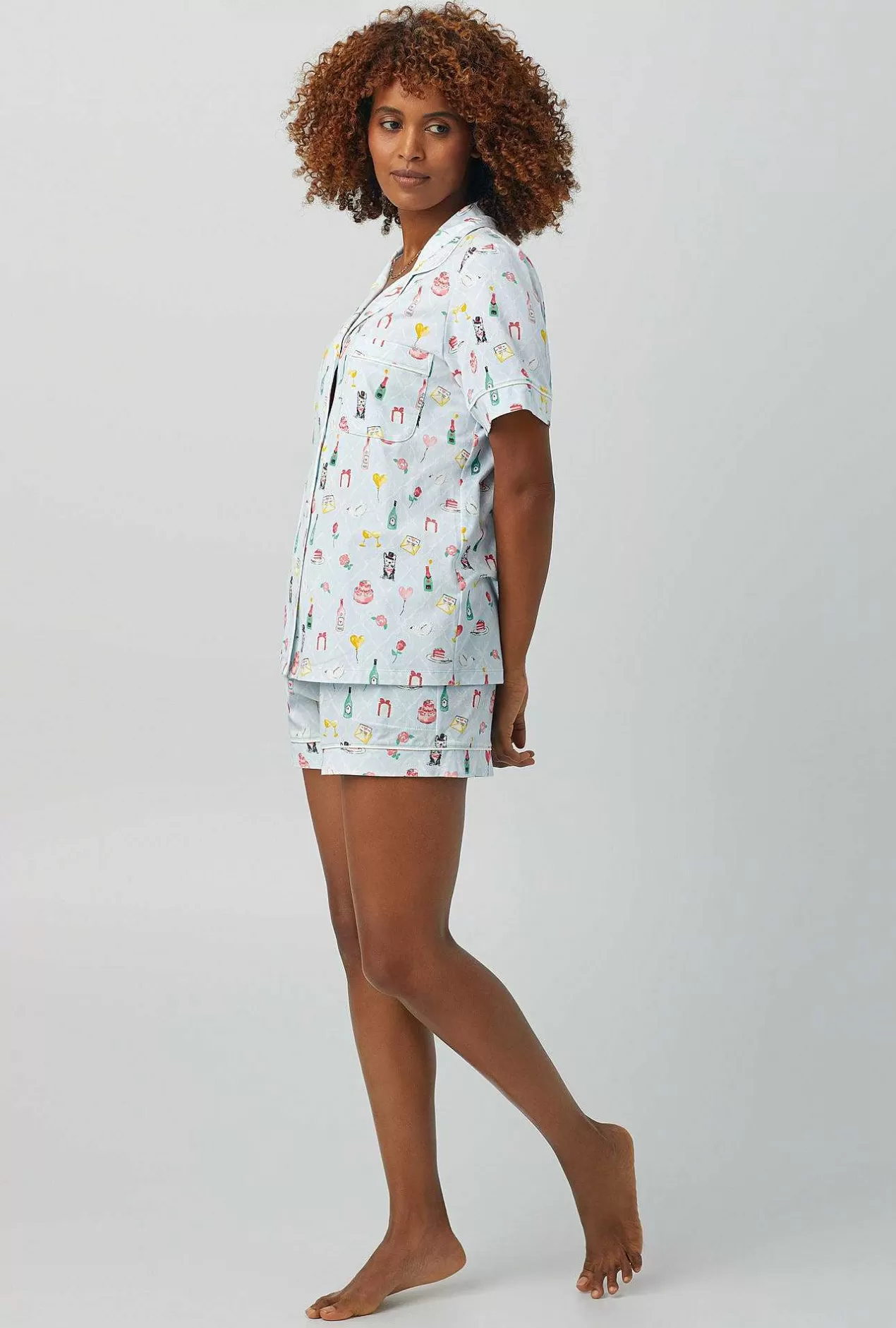 Extended Sizes*Bedhead Pajamas Wedding Party Short Sleeve Classic Shorty Stretch Jersey Pj Set