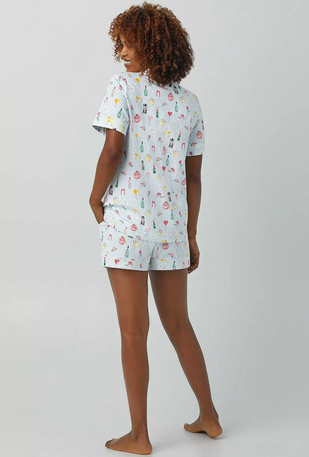 Shorty Sets*Bedhead Pajamas Wedding Party Short Sleeve Classic Shorty Stretch Jersey Pj Set