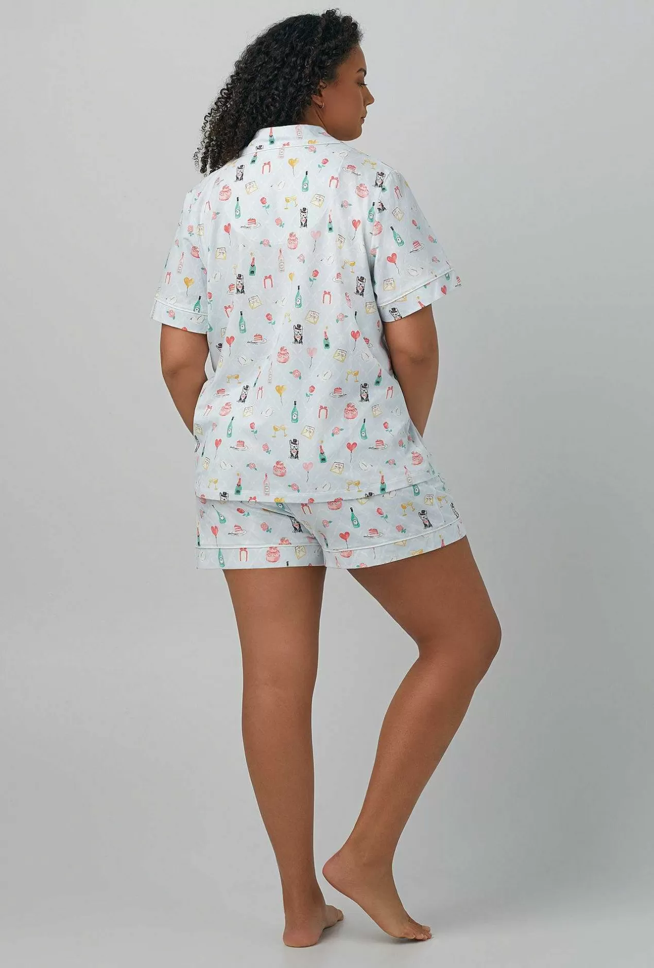 Extended Sizes*Bedhead Pajamas Wedding Party Short Sleeve Classic Shorty Stretch Jersey Pj Set