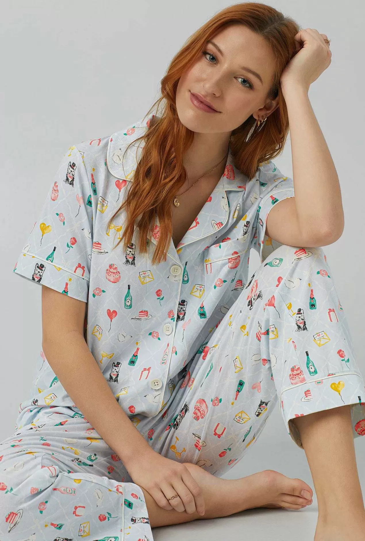 Cropped Sets*Bedhead Pajamas Wedding Party Short Sleeve Classic Stretch Jersey Cropped Pj Set