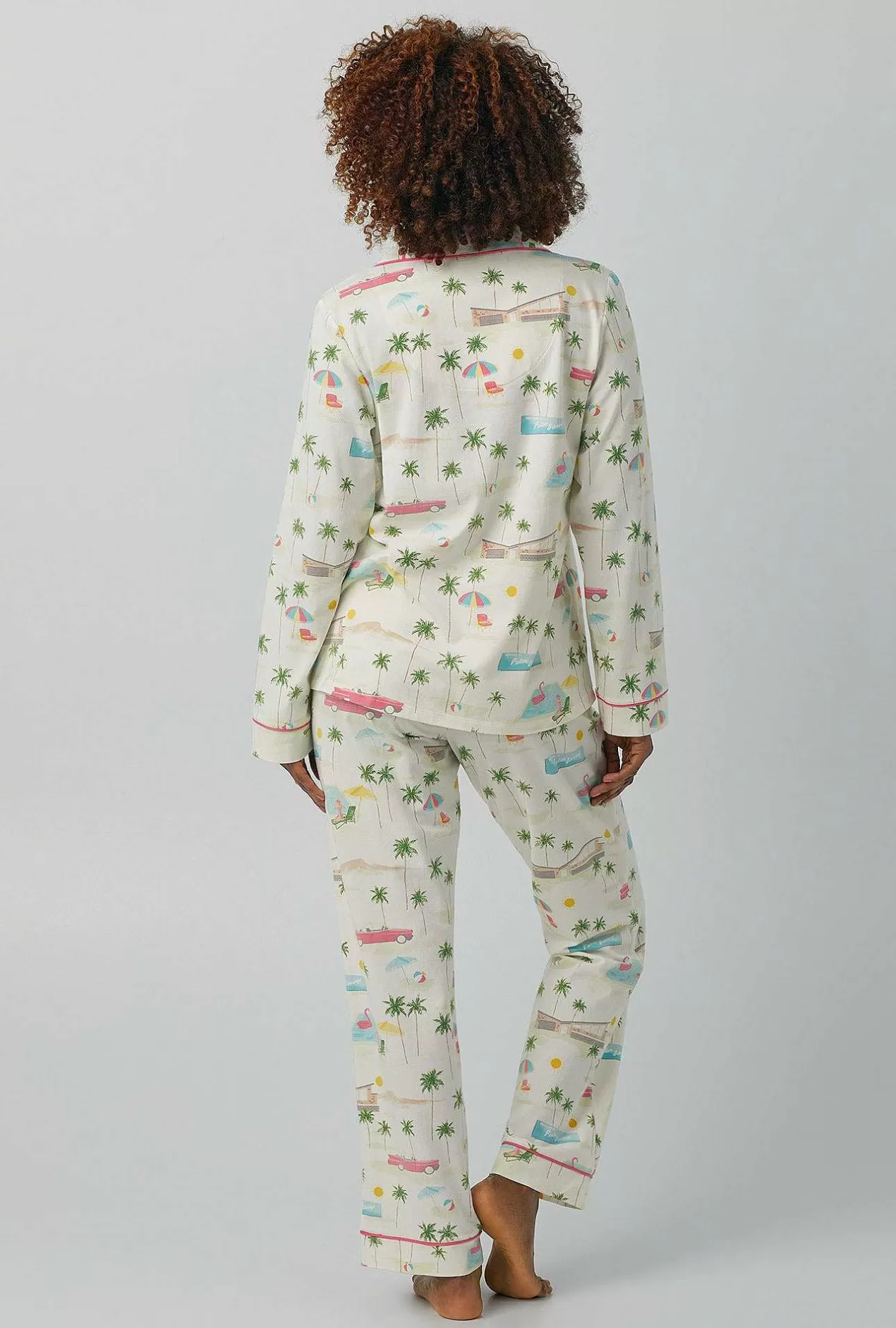 Long Sleep Sets*Bedhead Pajamas Welcome To Palm Springs Long Sleeve Classic Stretch Jersey Pj Set