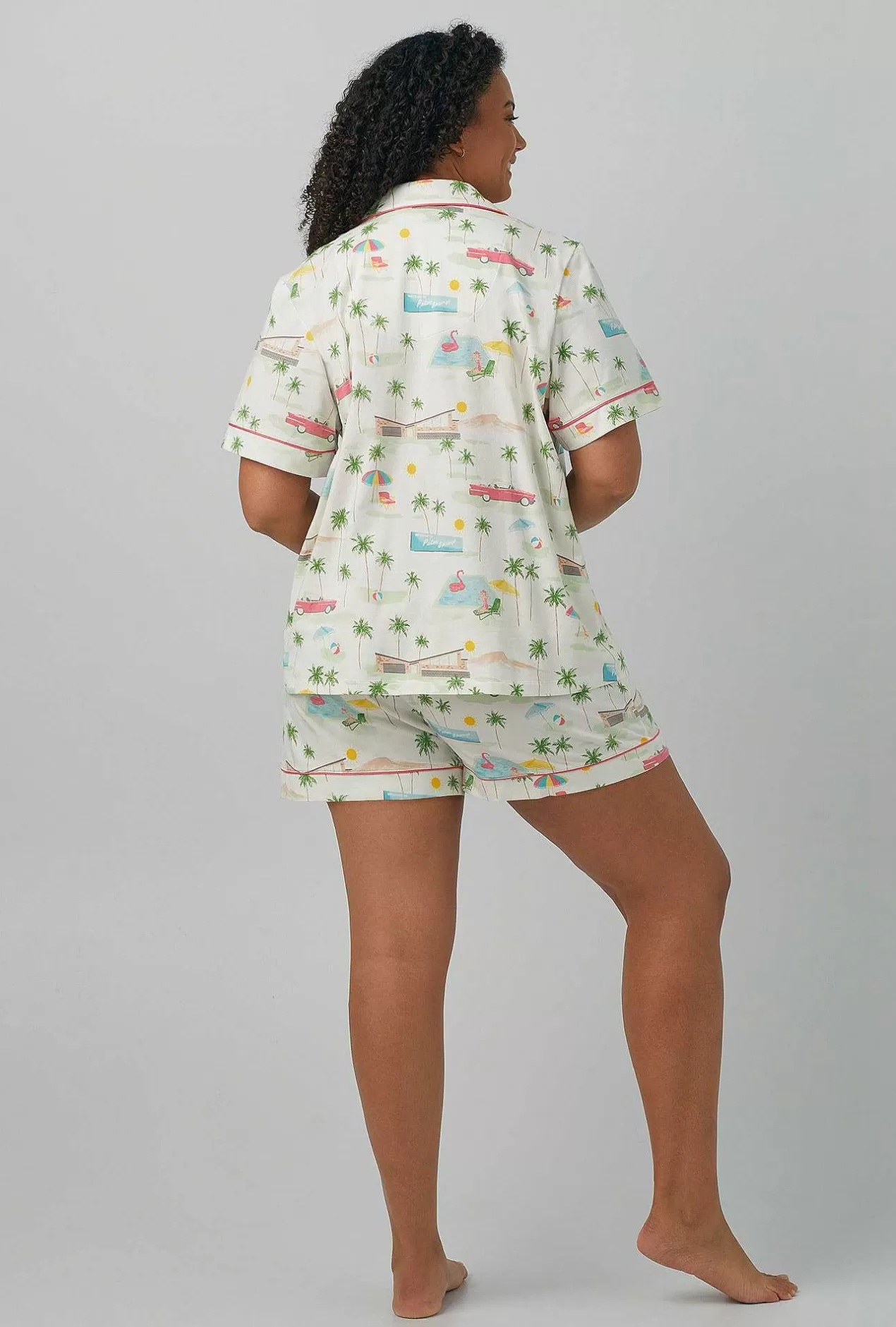 Shorty Sets*Bedhead Pajamas Welcome To Palm Springs Short Sleeve Classic Shorty Stretch Jersey Pj Set