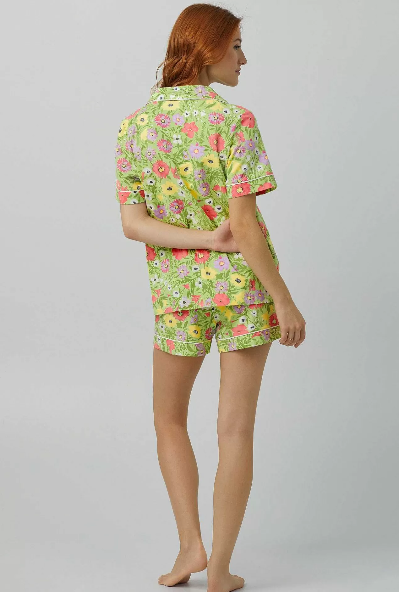Shorty Sets*Bedhead Pajamas Whispering Meadow Short Sleeve Classic Shorty Stretch Jersey Pj Set